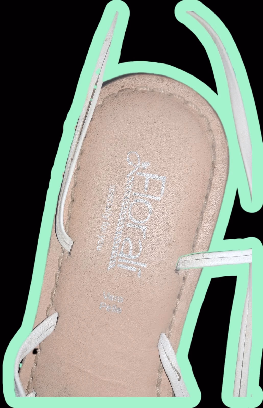 Sandalias y zapatos planos «Florali White» de piel auténtica - Vera Pelle, foto 3