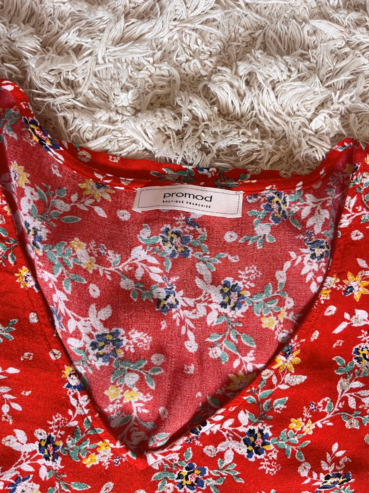 Promod red floral summer dress S, photo 3