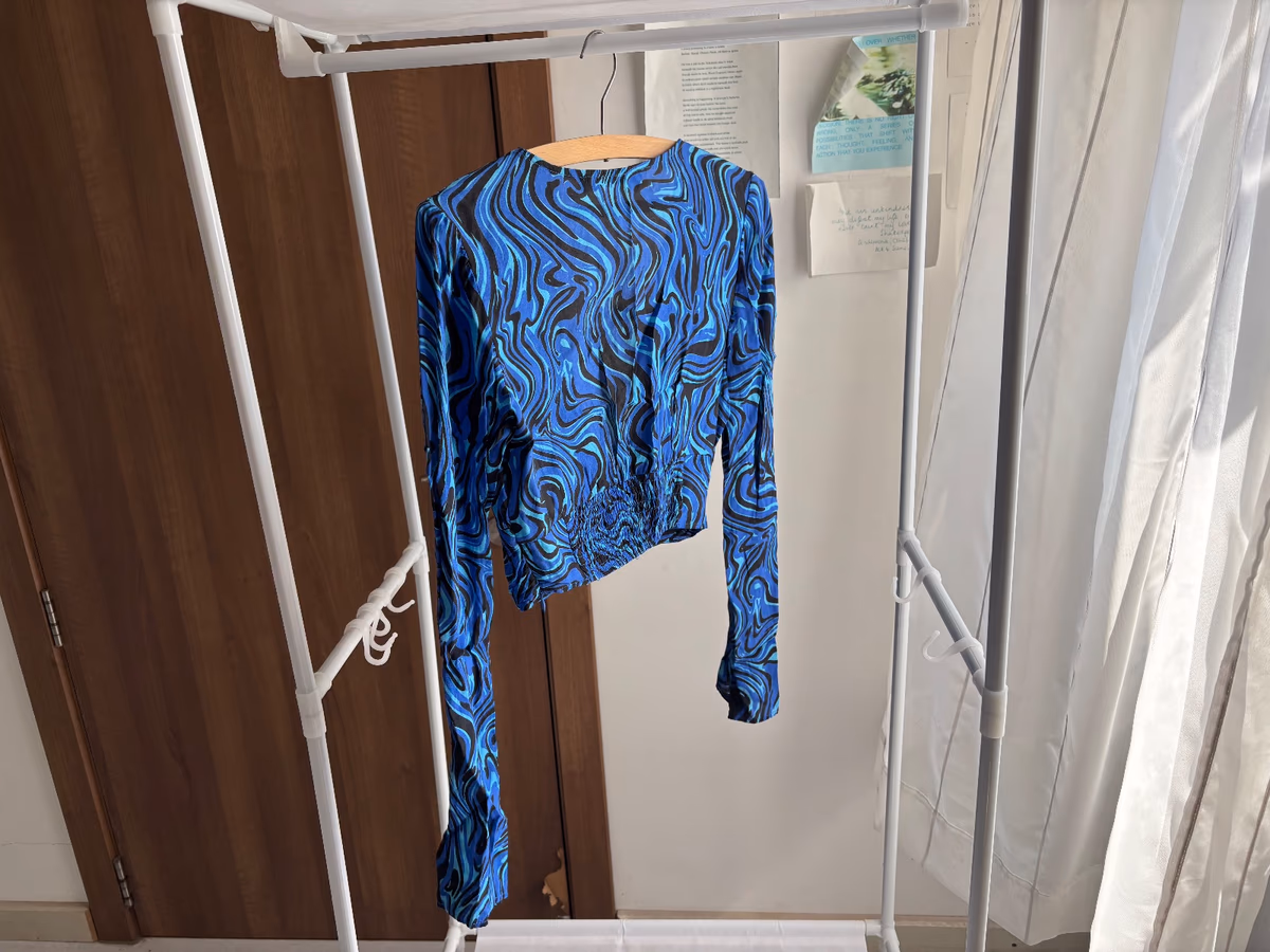 Bershka Swirl Print Long Sleeve Top, photo 2