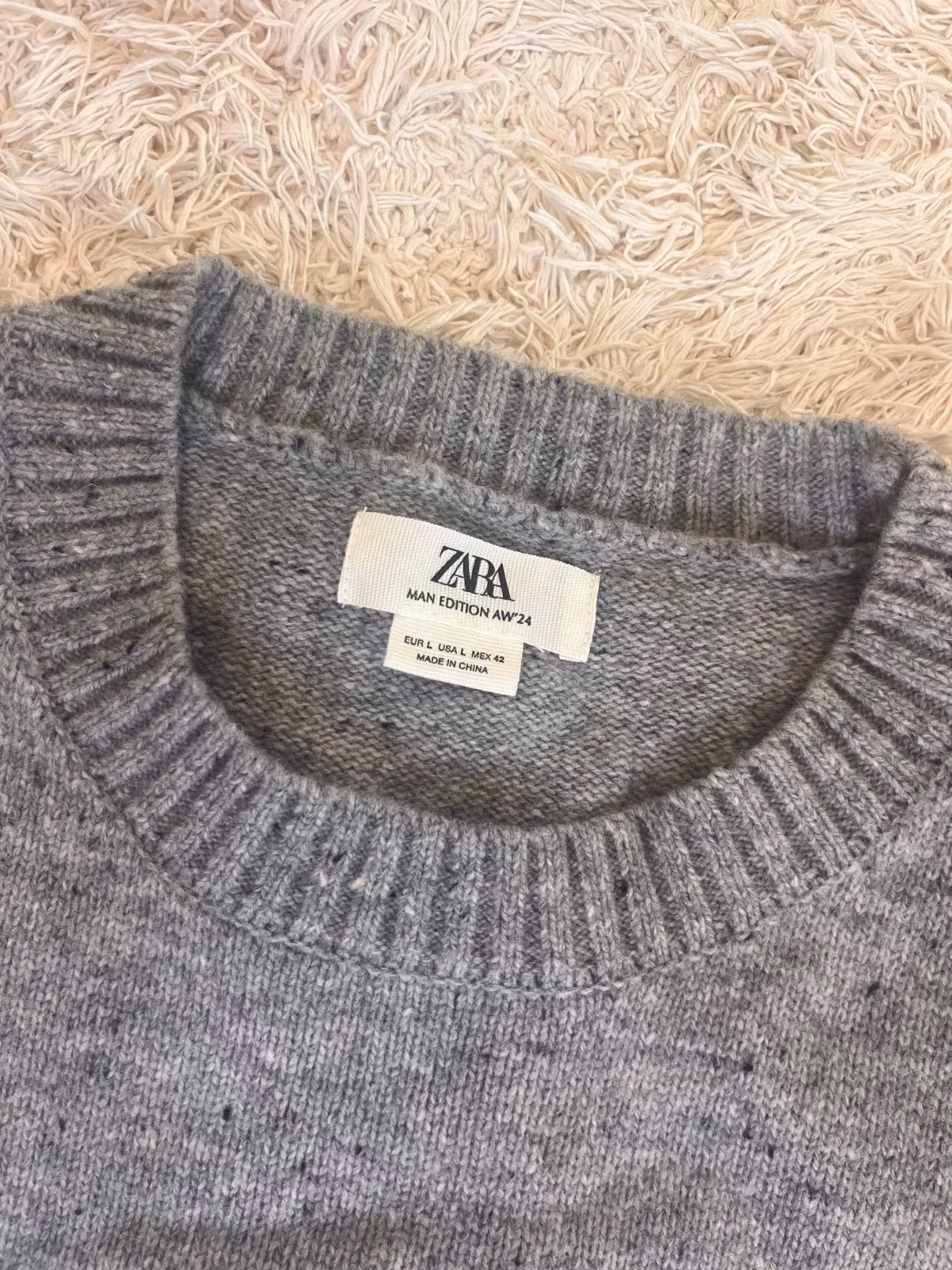 Zara Grey Knit Sweater Vest L 100% wool, photo 2