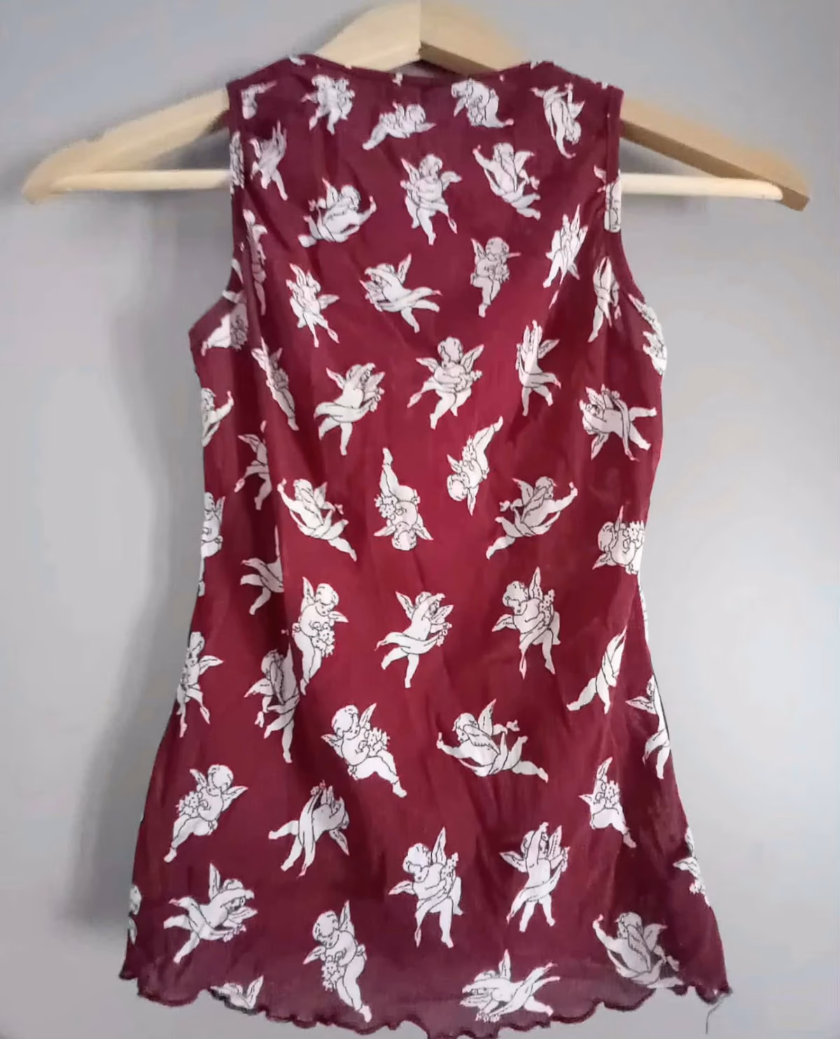 Red Cherub Print Sleeveless Top, photo 2