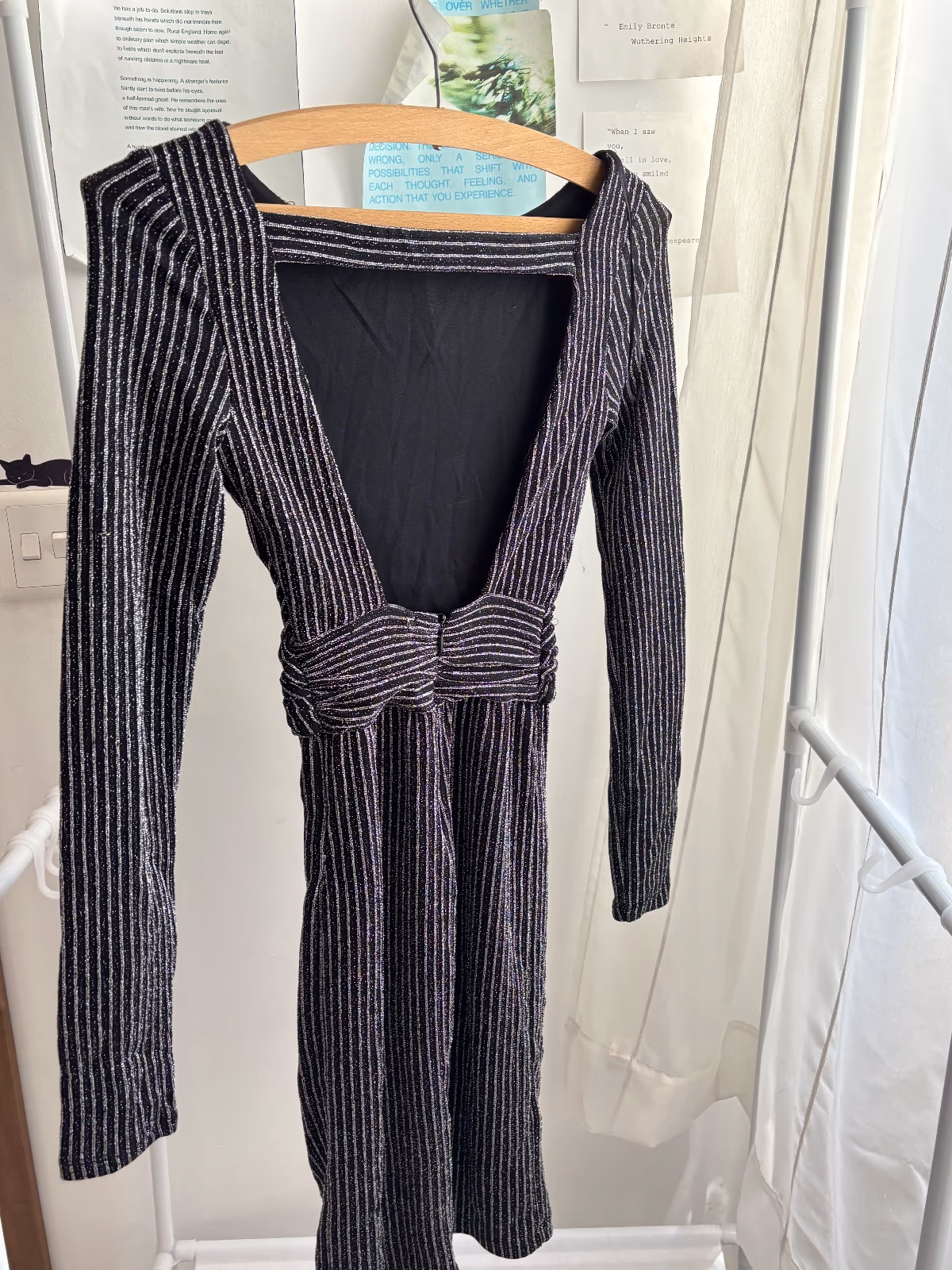 Bershka Striped Glitter Bodycon Dress, photo 2