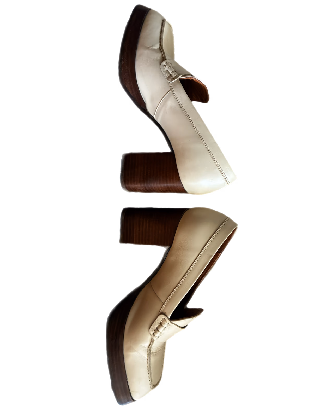 Alohas Cream Heeled loafers , photo 3