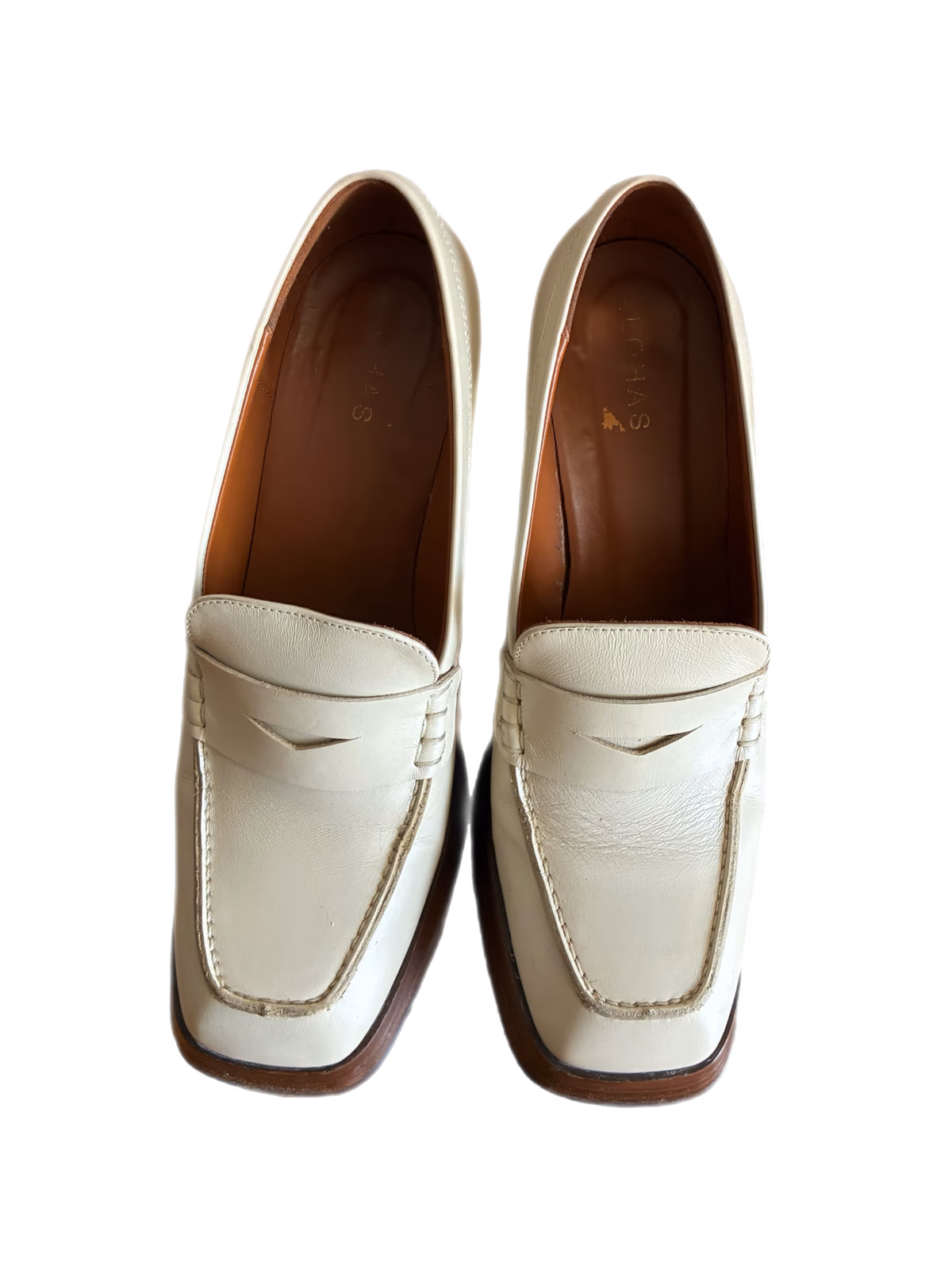 Alohas Cream Heeled loafers , photo 4