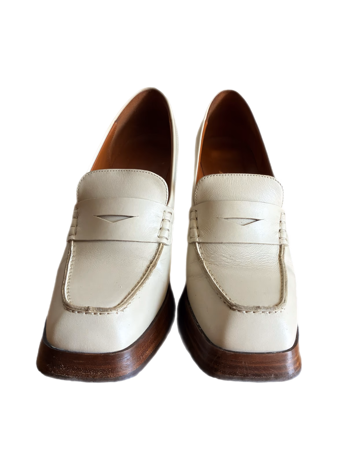 Alohas Cream Heeled loafers , photo 2