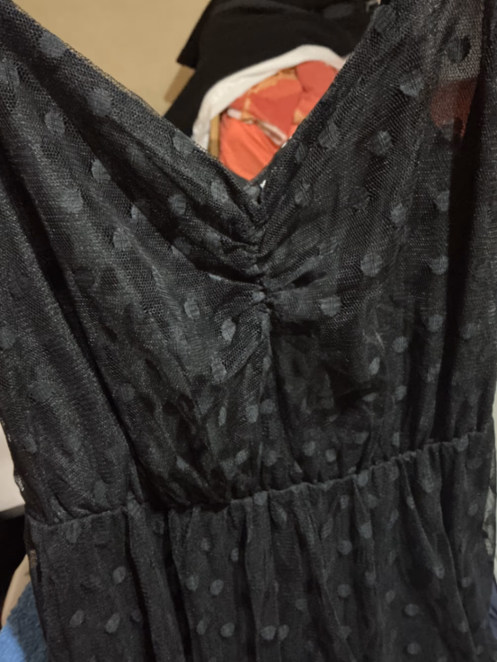 Guess Black Polka Dot Mesh Dress, photo 2