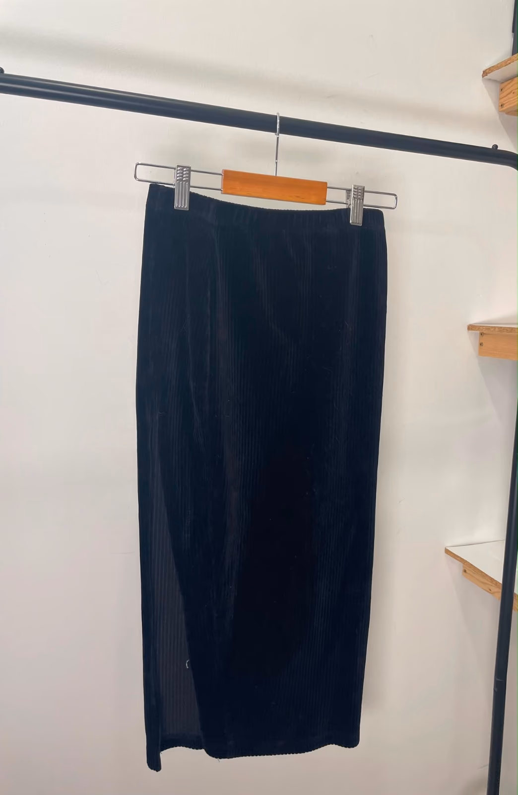 Black Corduroy Midi Skirt, photo 2
