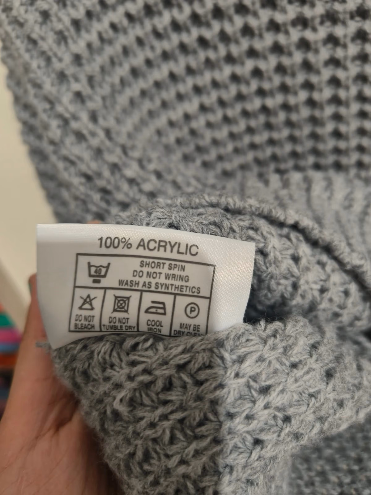 Grey Waffle Knit Crop Sweater, photo 4