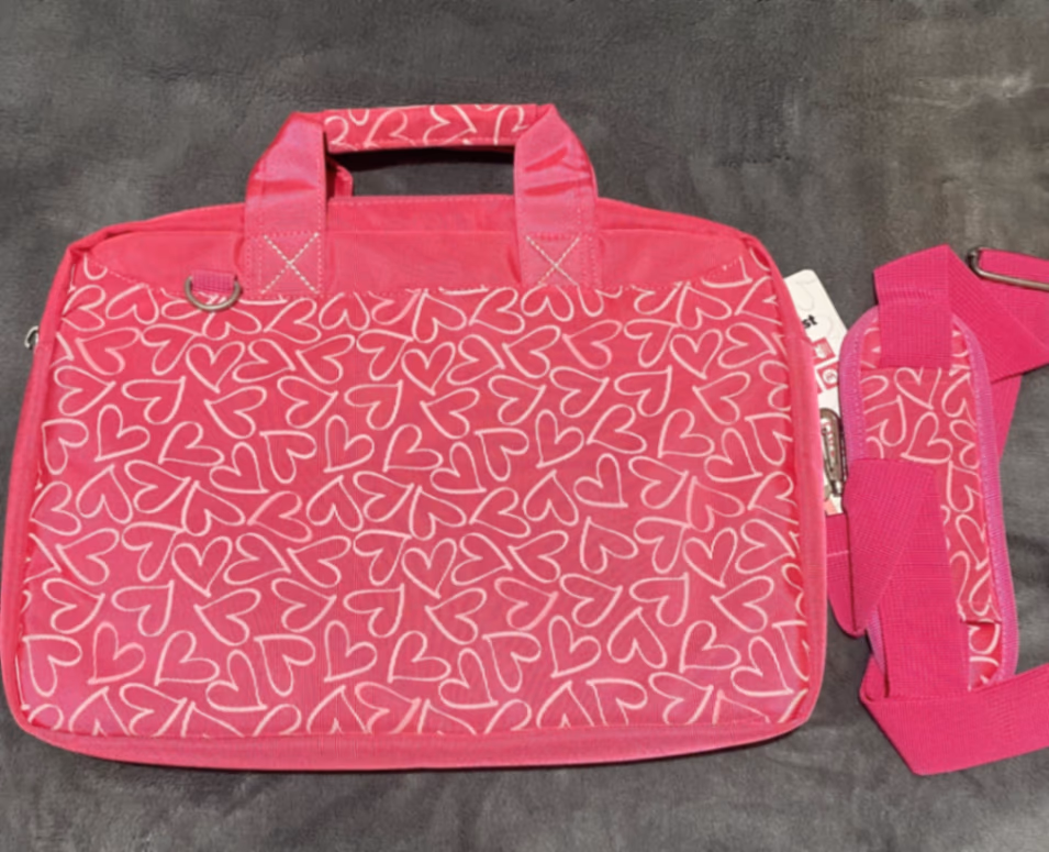 Pink heart pattern laptop bag, photo 2