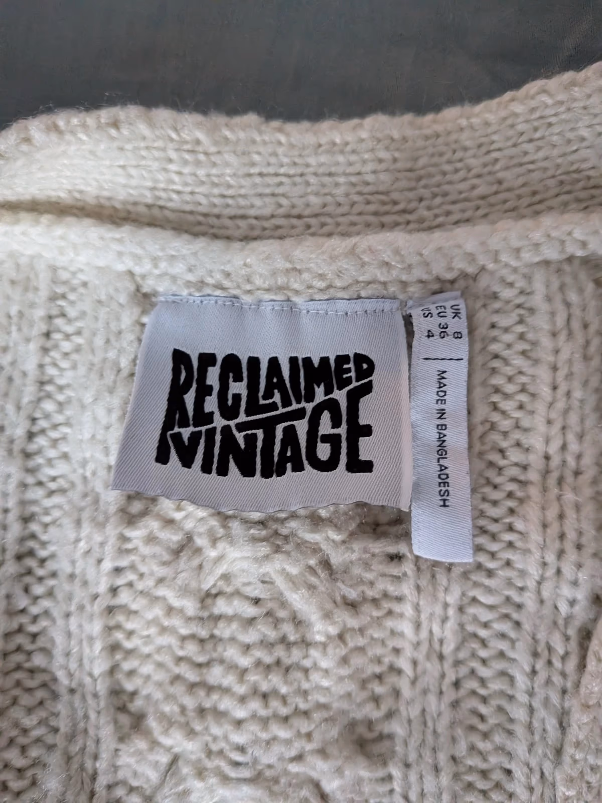 Cable Knit Cream Cardigan, photo 2
