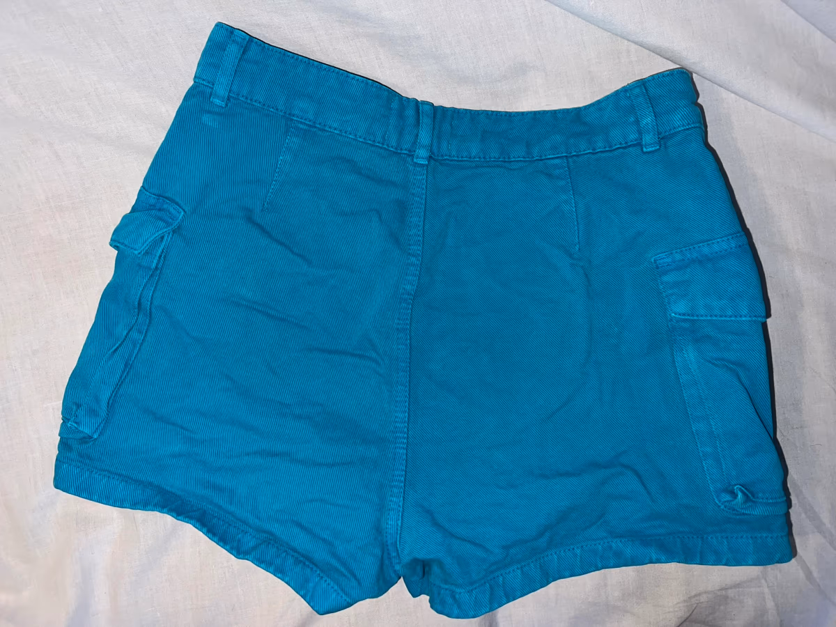 Turquoise denim shorts, photo 3