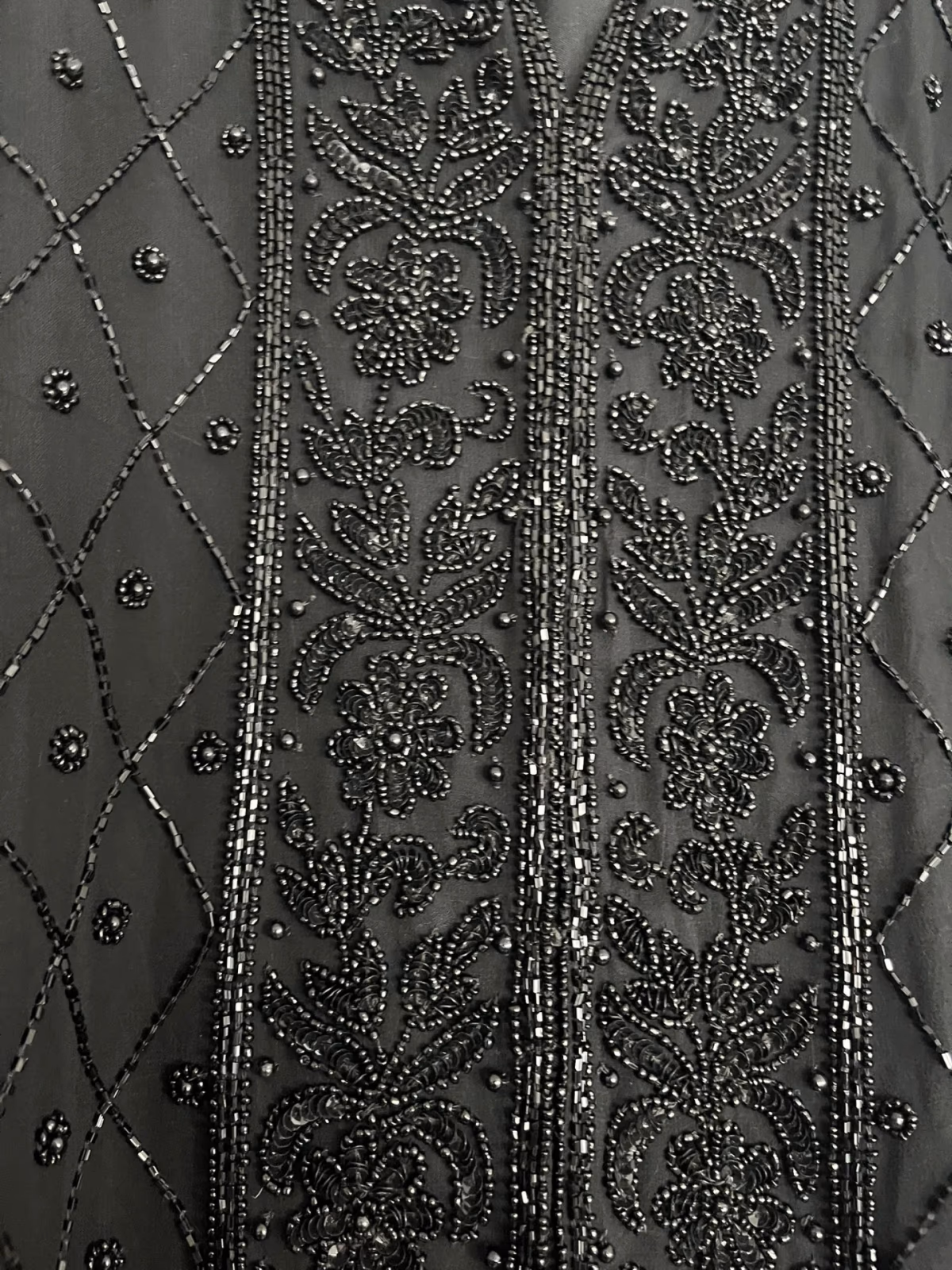 Black Beaded Silk Evening Jacket, photo 3