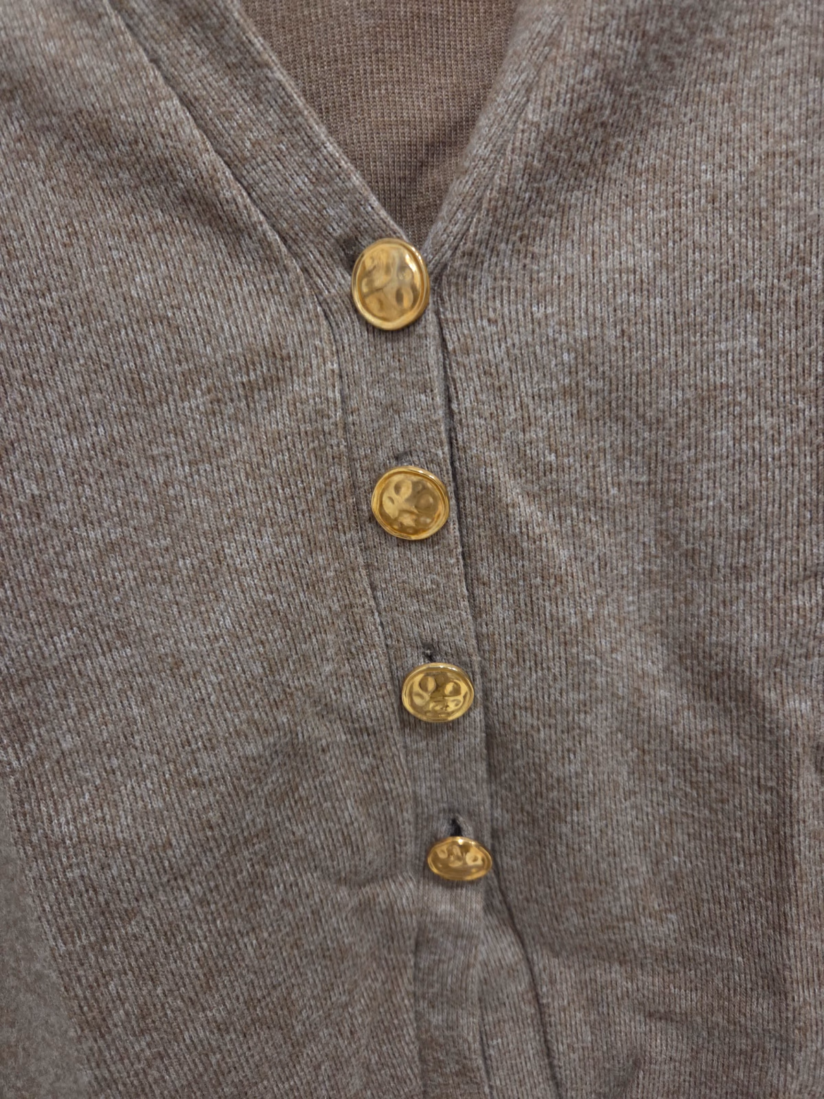 Brown V-Neck Button-Up Cardigan, photo 2