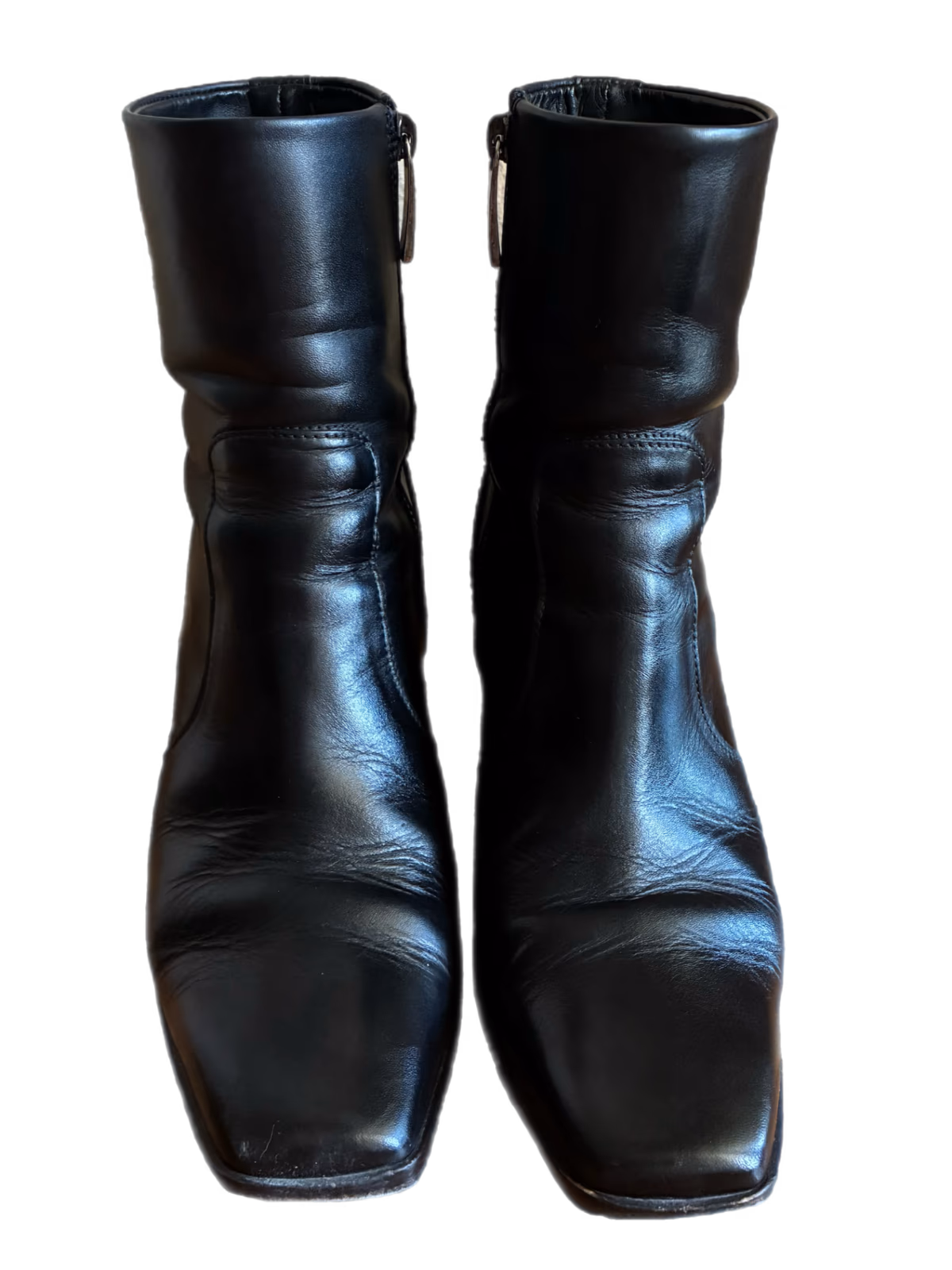 Thursday Boots Black  real leather heeled square toe boots  , photo 3