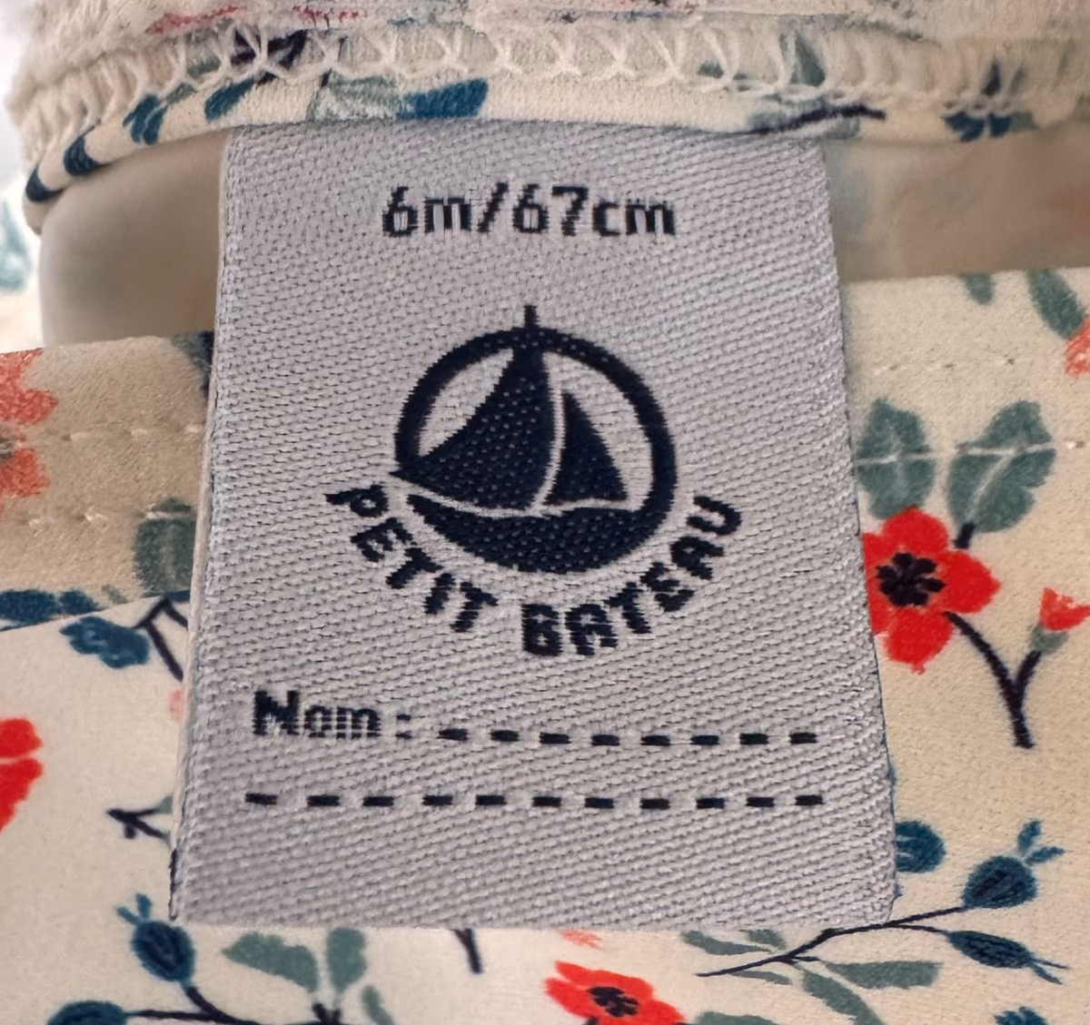 Petit Bateau - Baby girl swimsuit - floral - 3/6 months, photo 2