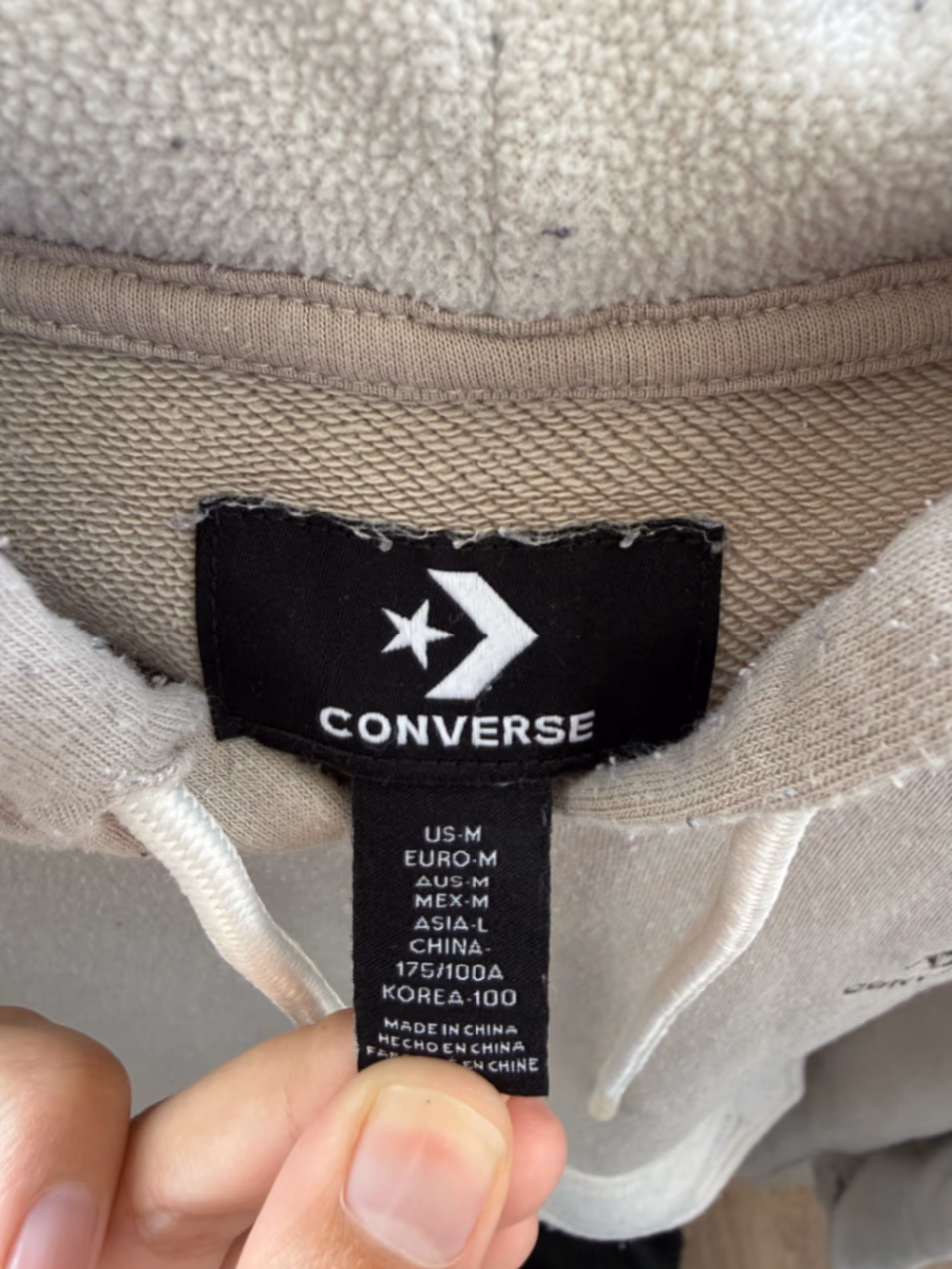 Felpa oversize Converse color kaki, foto 3