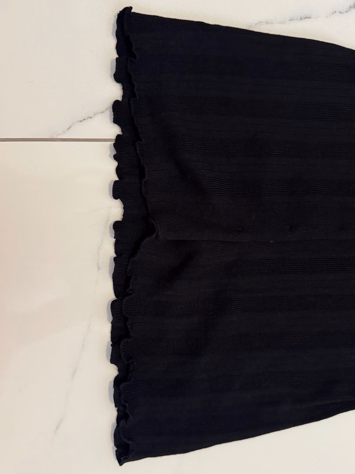 Black ribbed button-up top, photo 3
