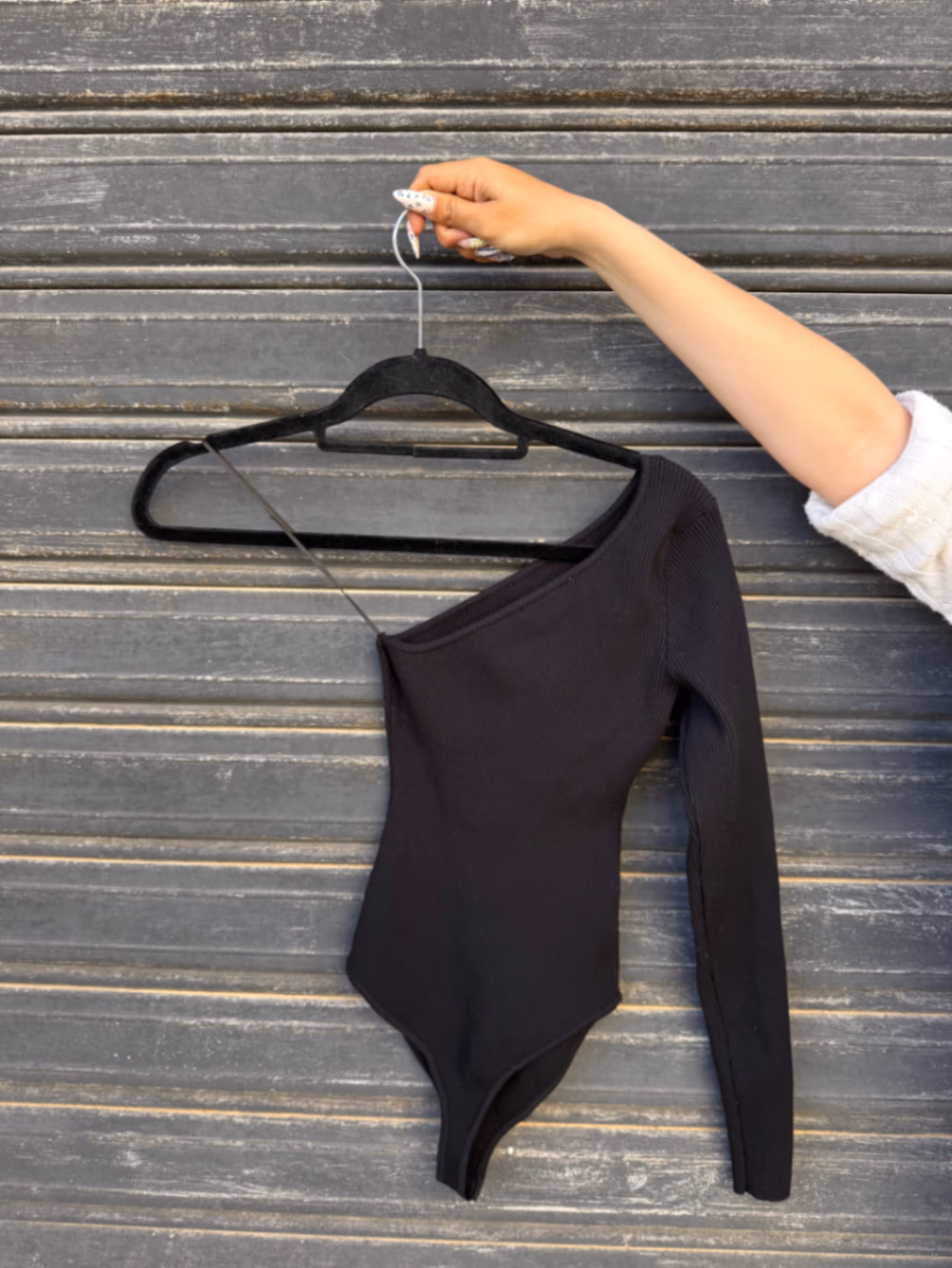 Bershka Black One-Shoulder Bodysuit, photo 2