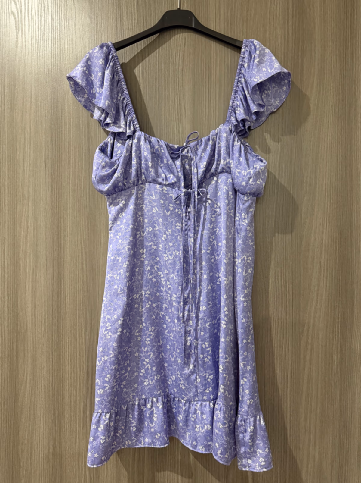 Purple floral frill mini dress, photo 2