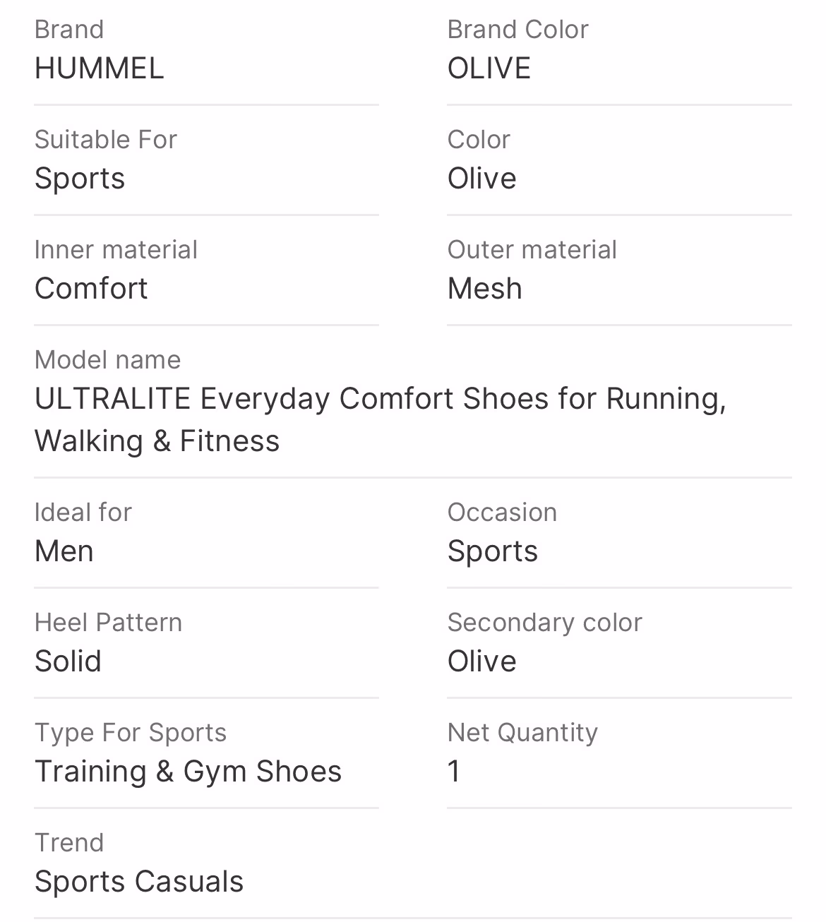 Hummel olive lightweight running trainers, photo 4