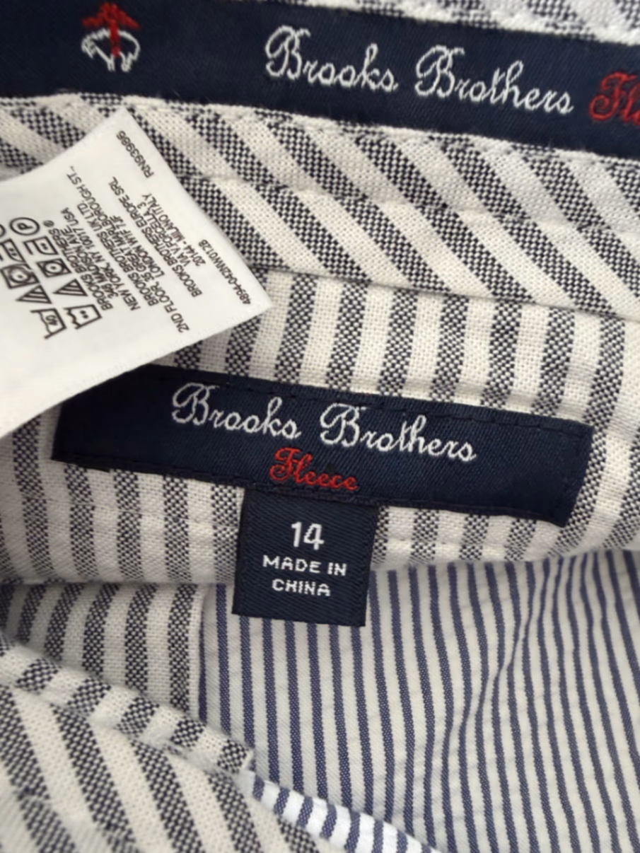 Pantaloncini a righe in seersucker Brooks Brothers, foto 4