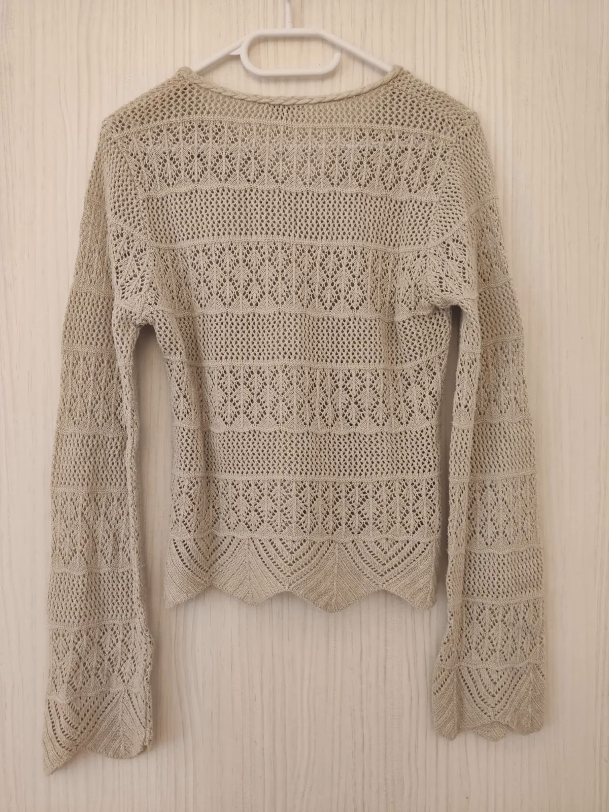 Top in maglia beige, foto 2