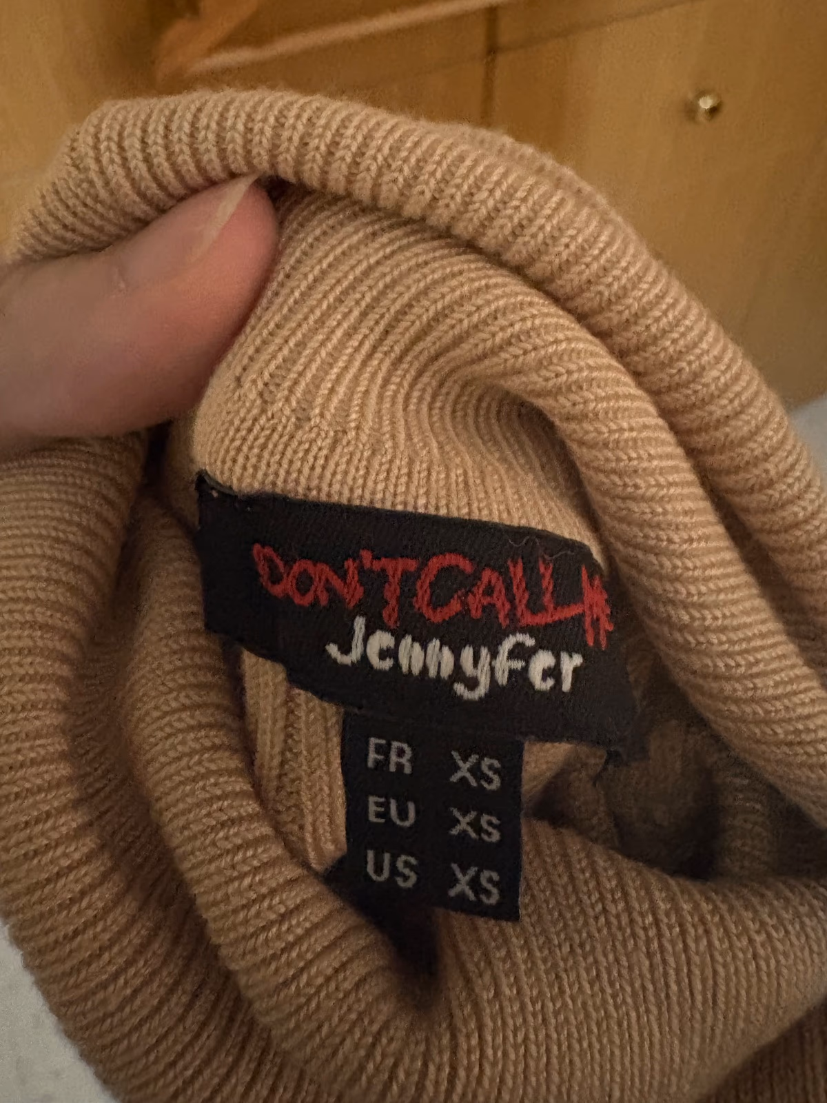 Beige ribbed turtleneck jumper, photo 2