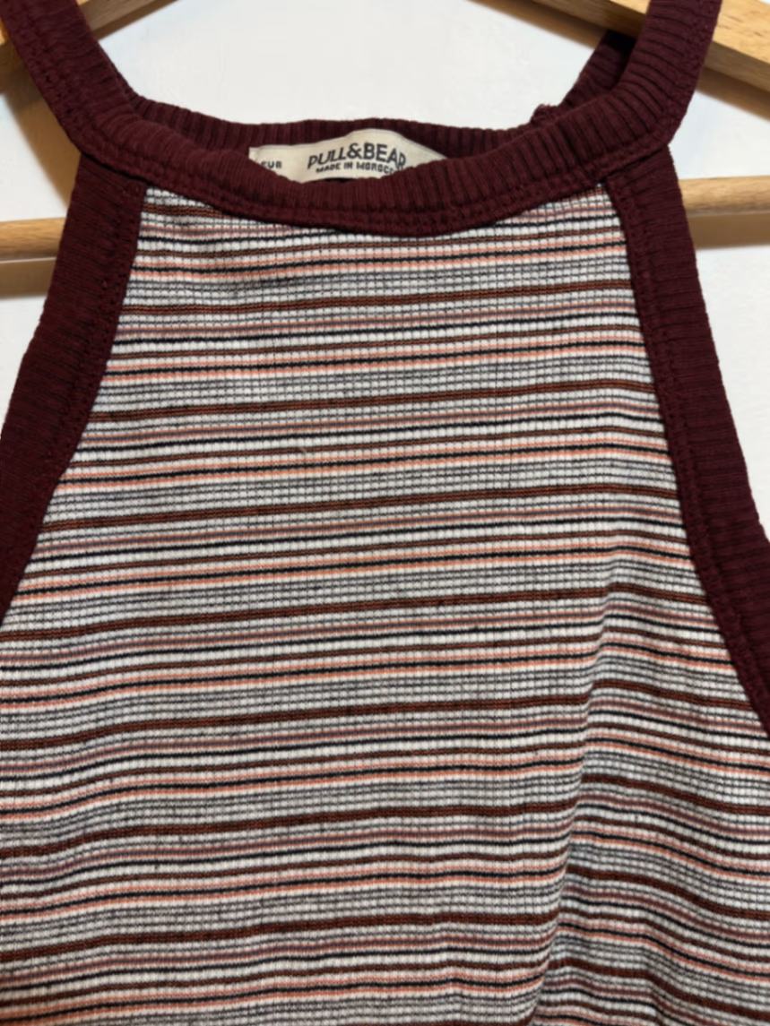 Gilet corto a righe con collo alto, foto 2