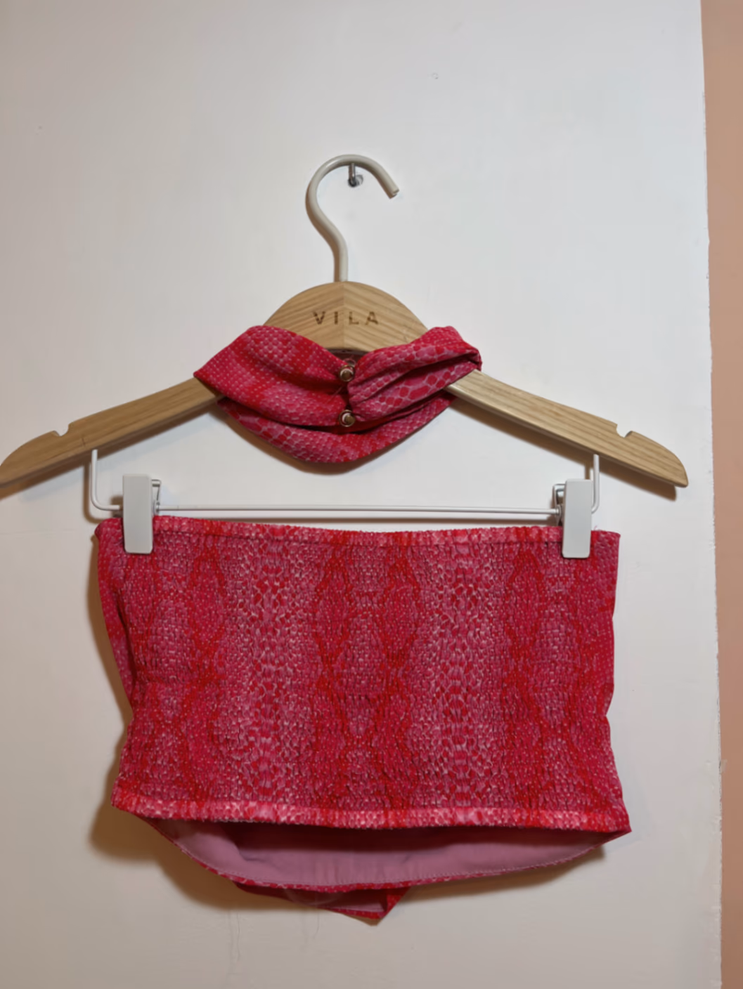 Pink Snake Print Bandeau Top, photo 4