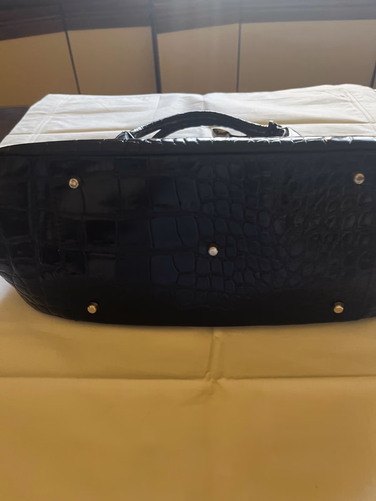 Black Croc-effect Leather handbag, photo 4
