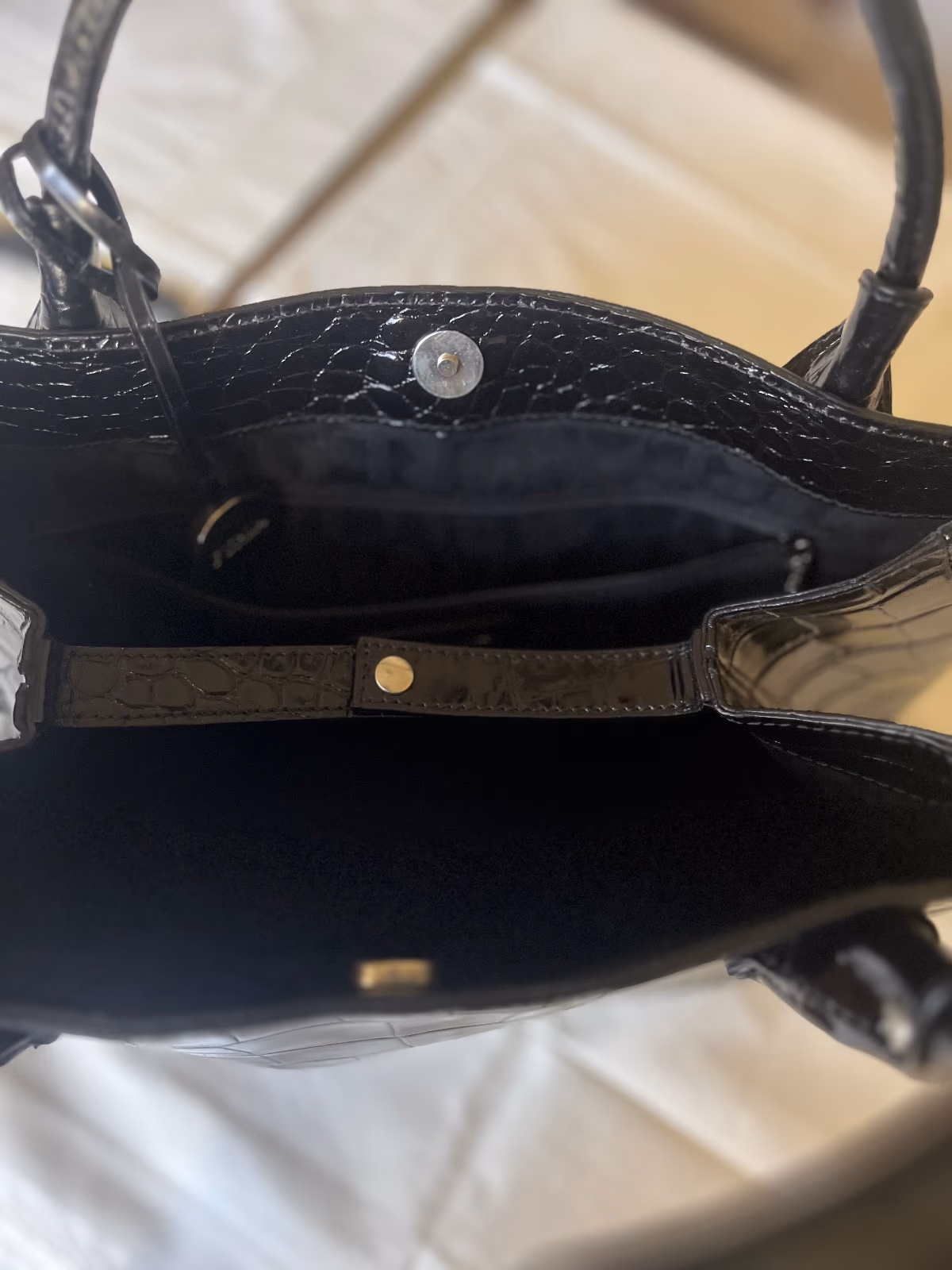 Black Croc-effect Leather handbag, photo 5
