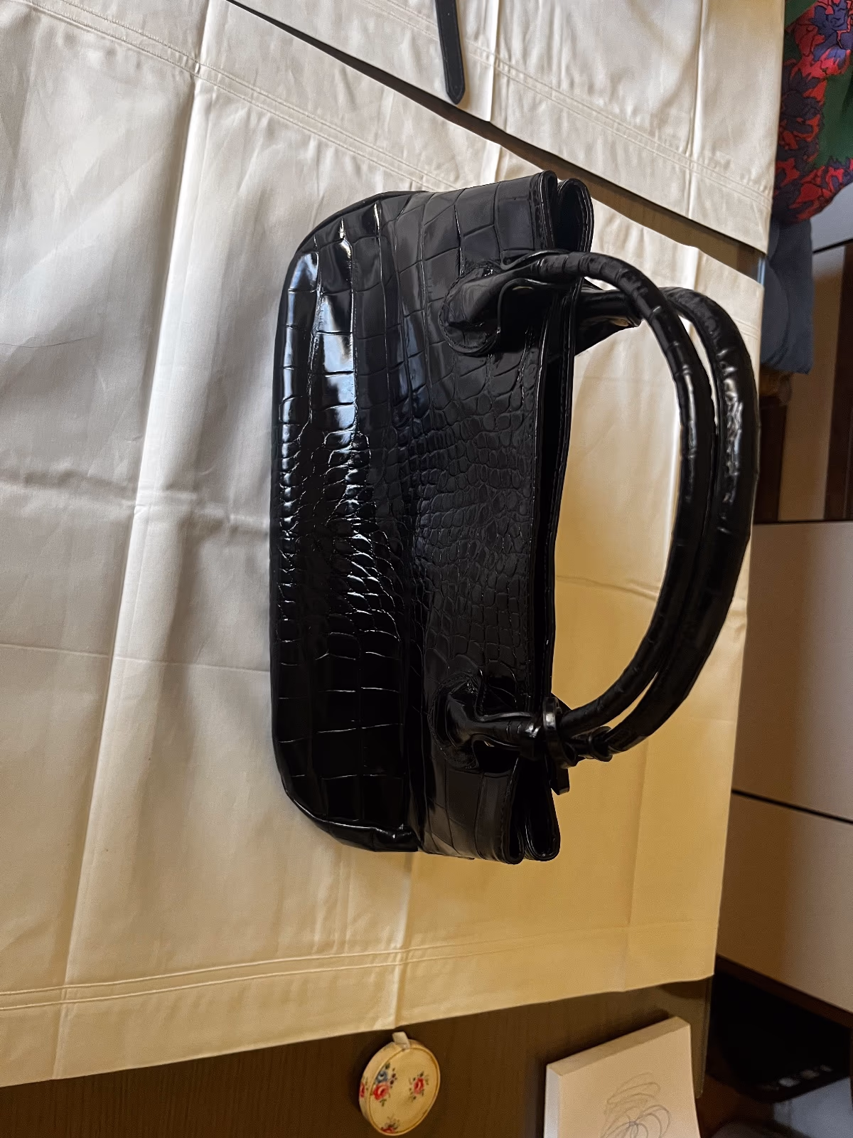 Black Croc-effect Leather handbag, photo 6