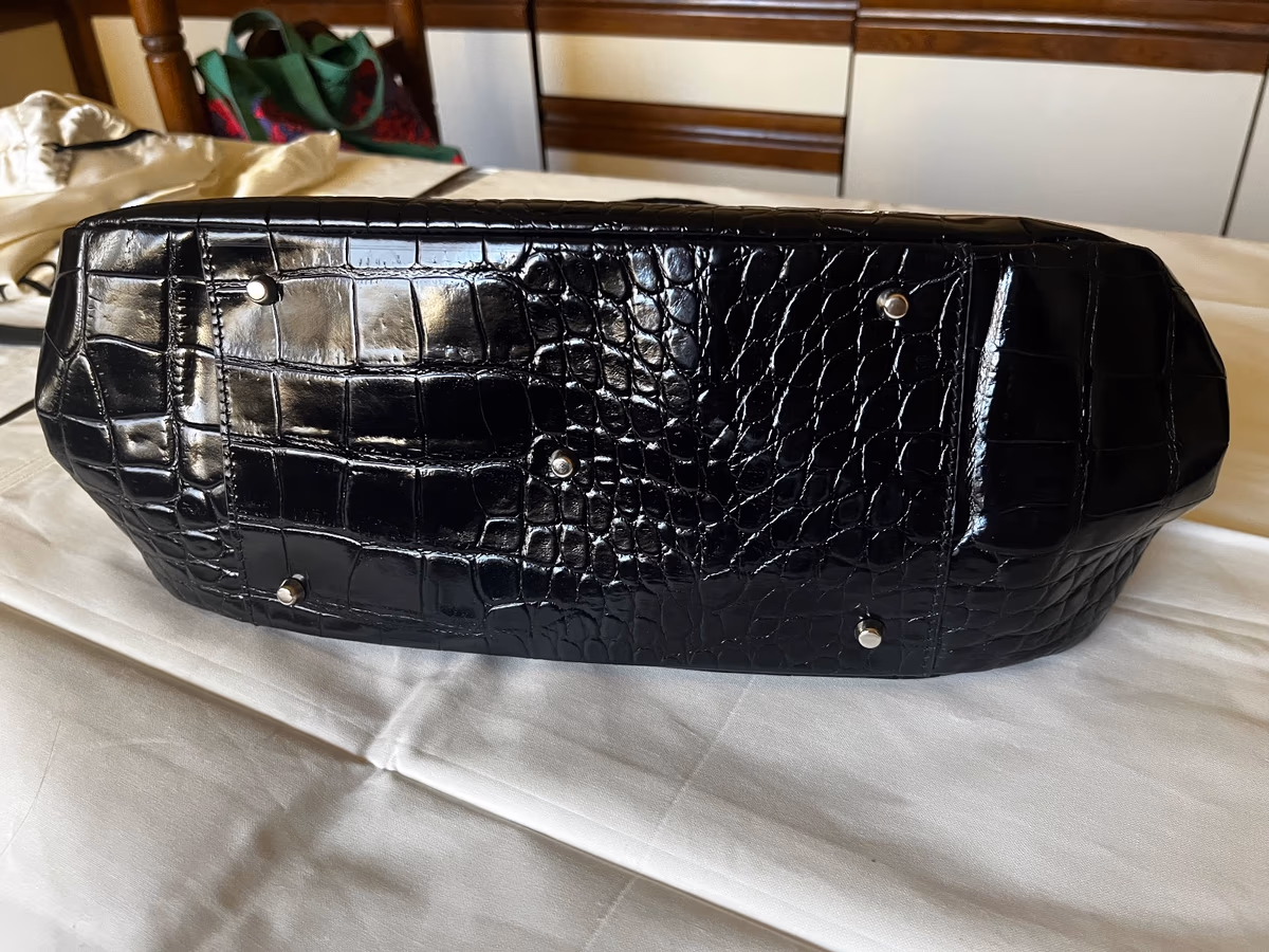 Black Croc-effect Leather handbag, photo 7