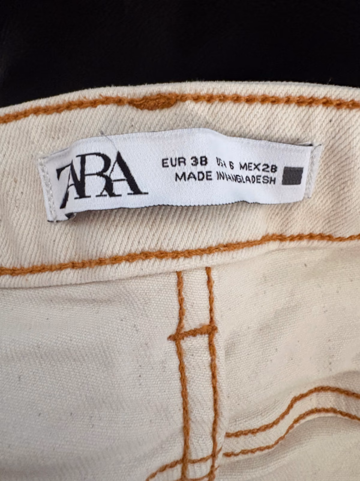 Cream raw-hem utility jeans, photo 3