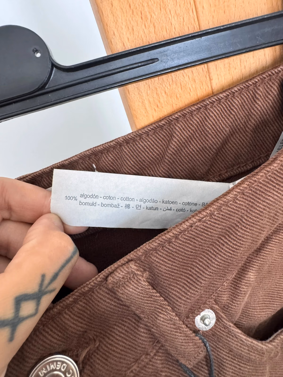 Pantalones vaqueros Stradivarius de mezclilla marrón, talla EU38/UK10, foto 4
