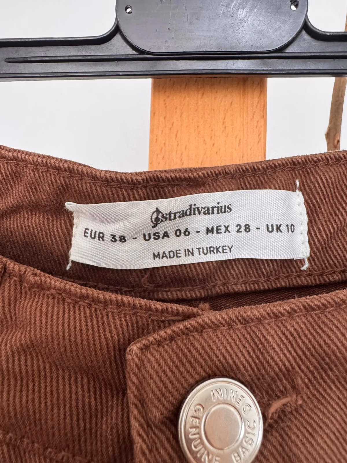 Pantalones vaqueros Stradivarius de mezclilla marrón, talla EU38/UK10, foto 3