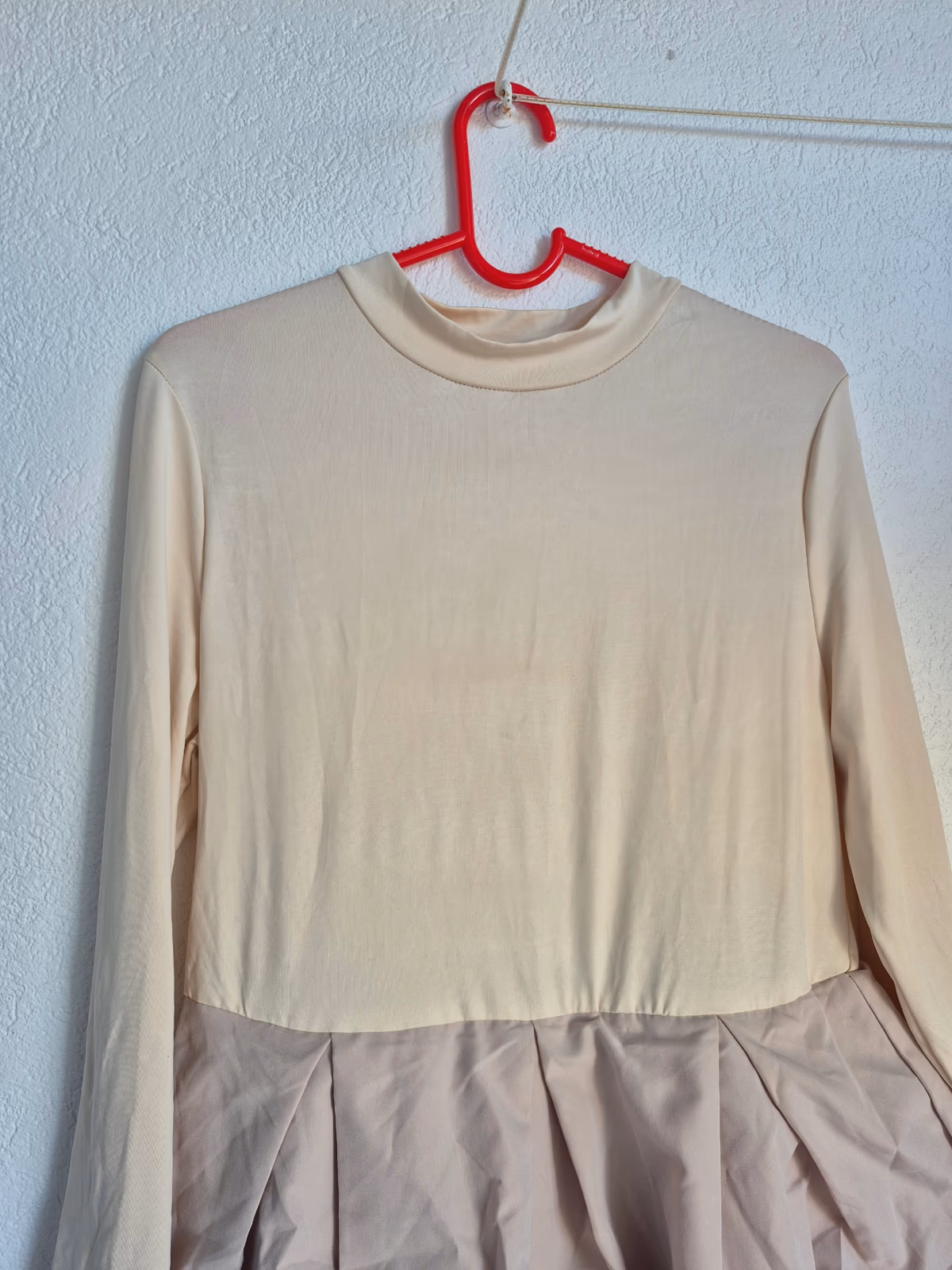 Abito a palloncino color crema e beige, foto 4