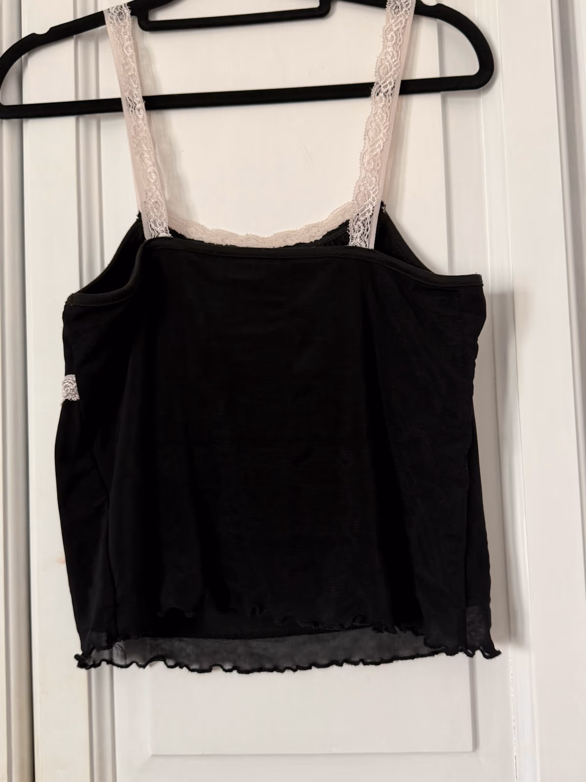 Camiseta sin mangas con ribete de encaje negro, foto 3