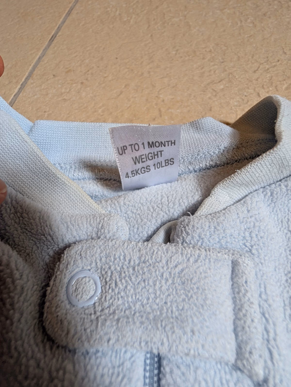 Baby fleece sleepsuit pale blue, photo 2
