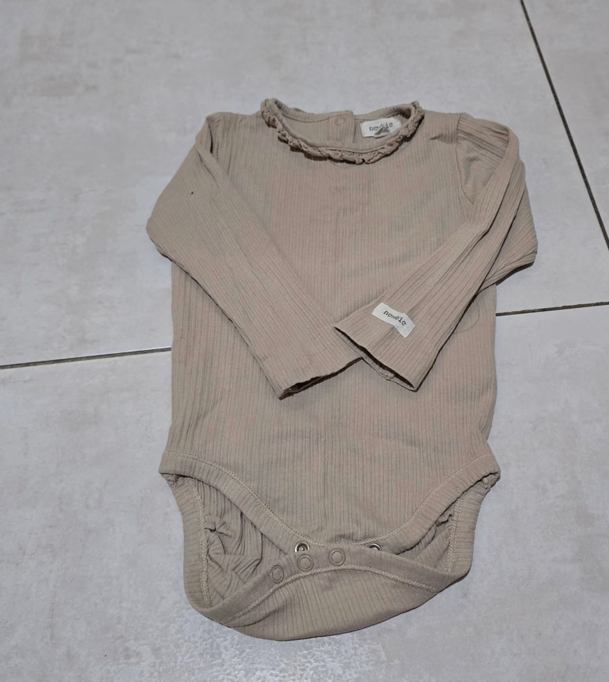 Newbie Long Sleeve Ribbed Baby Bodysuit, photo 2