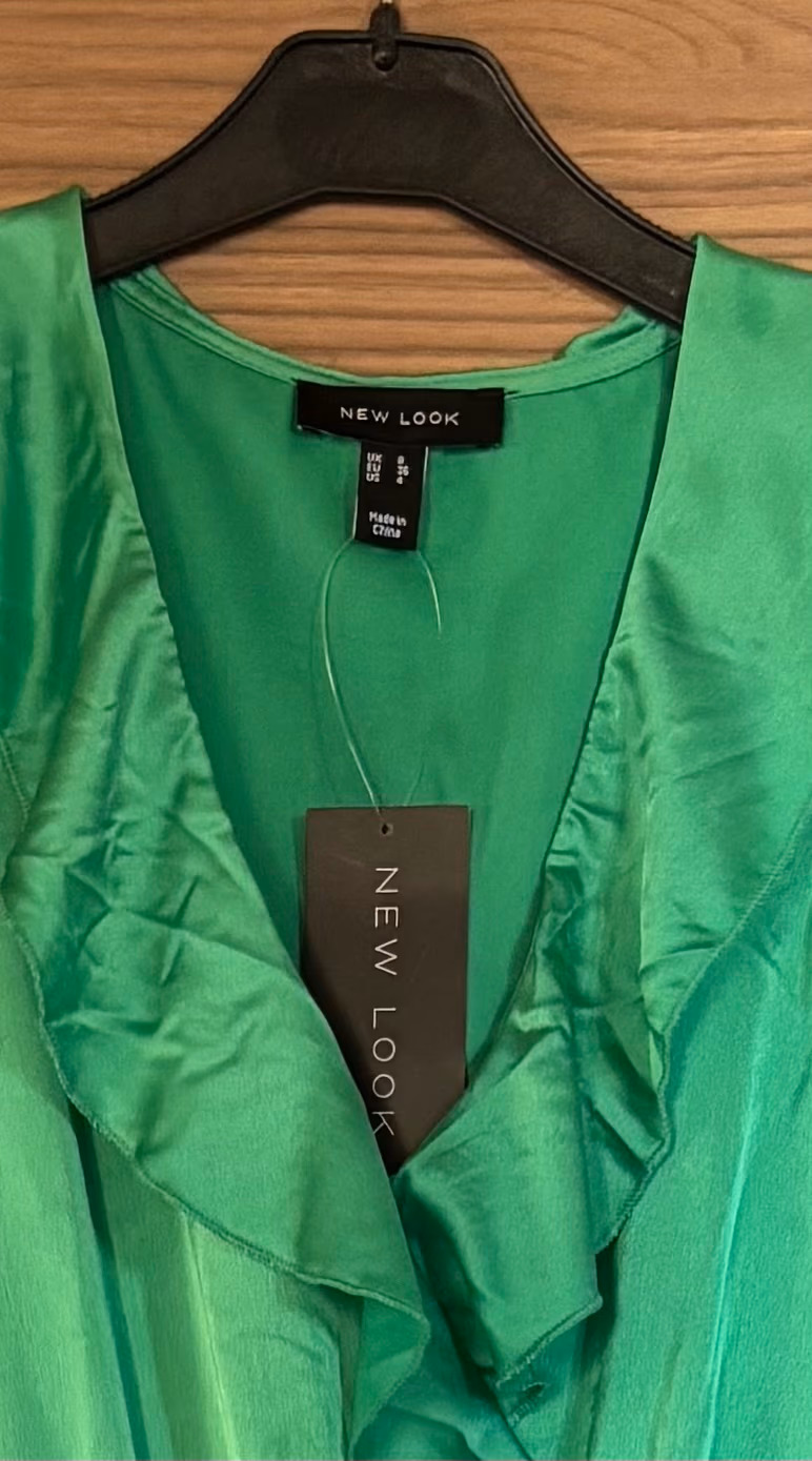 Green Satin Pleated Midi Dress, photo 2