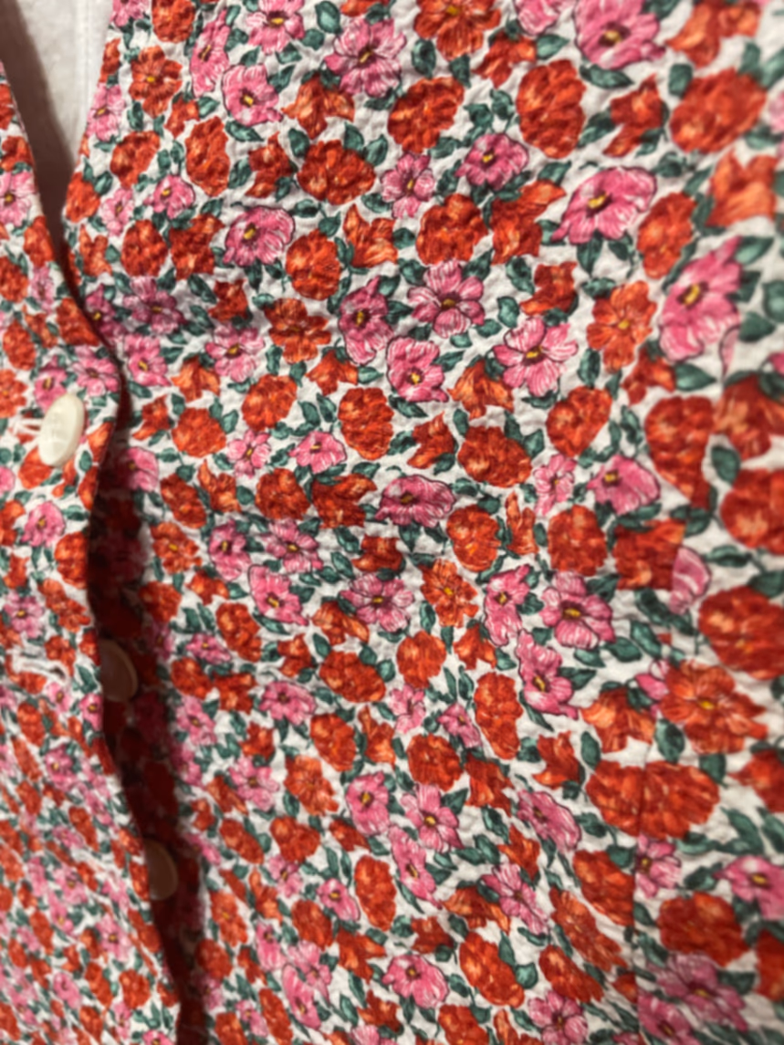 Floral Print Button Front Waistcoat, photo 2