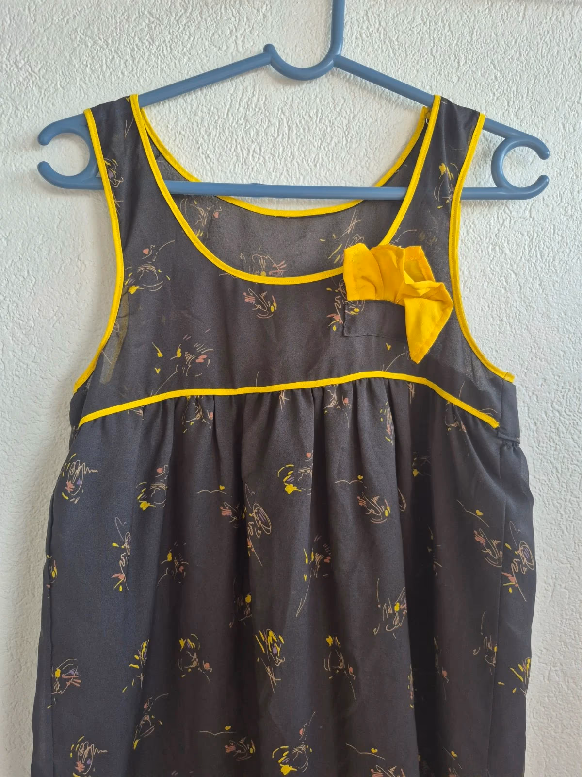 Vestido de verano vintage negro estampado, foto 2