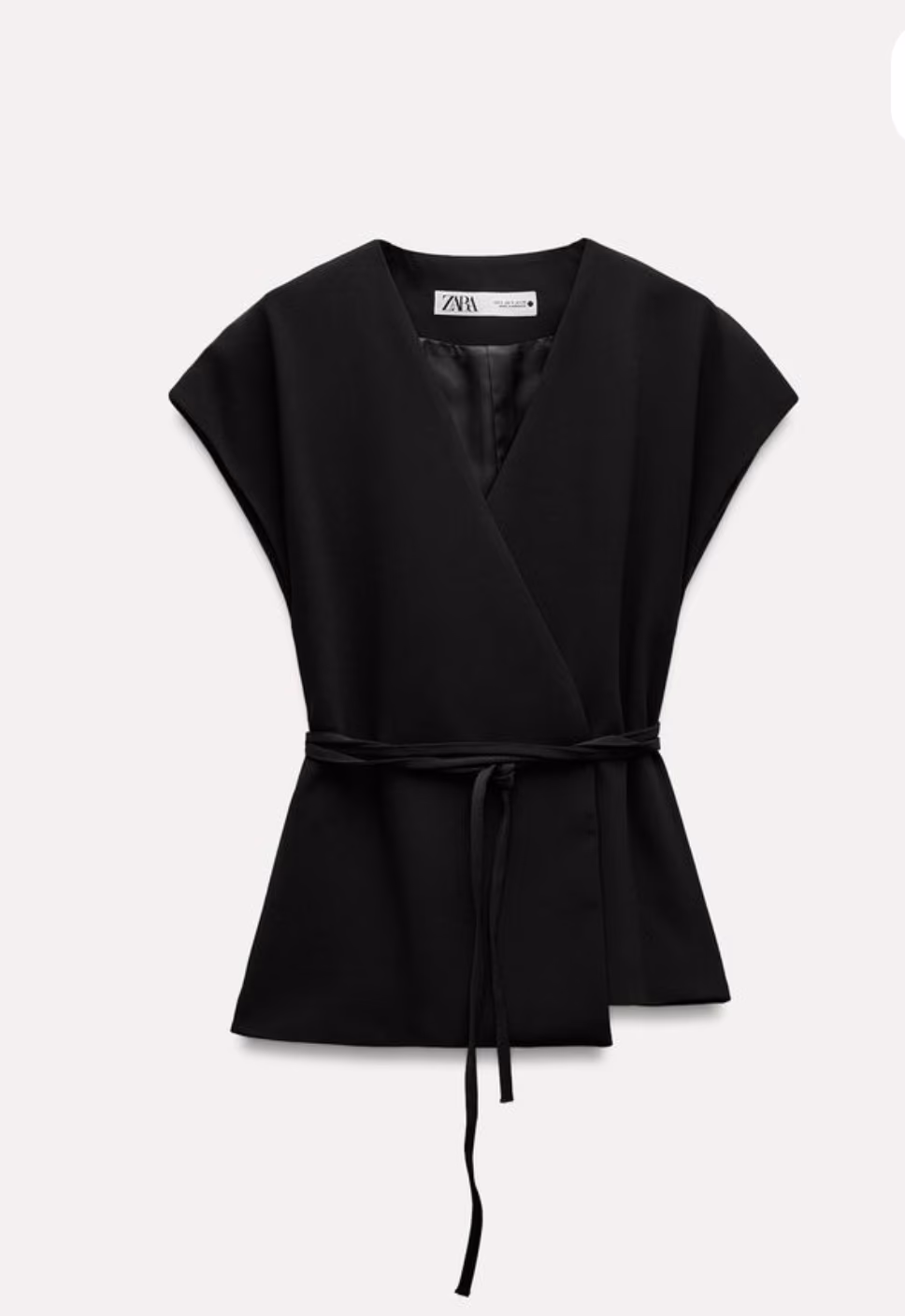 Black Belted Sleeveless Wrap Top, photo 3