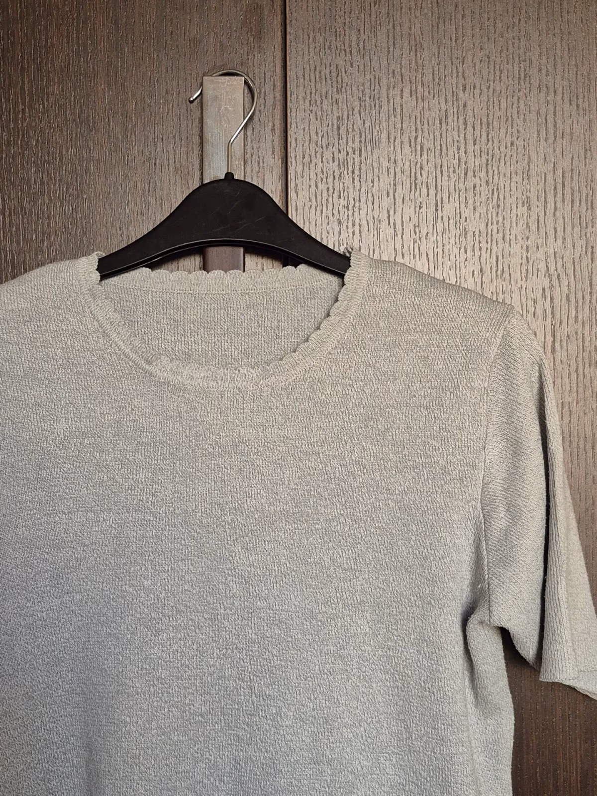 Vintage Grey Knit Short Sleeve T-shirt , photo 2