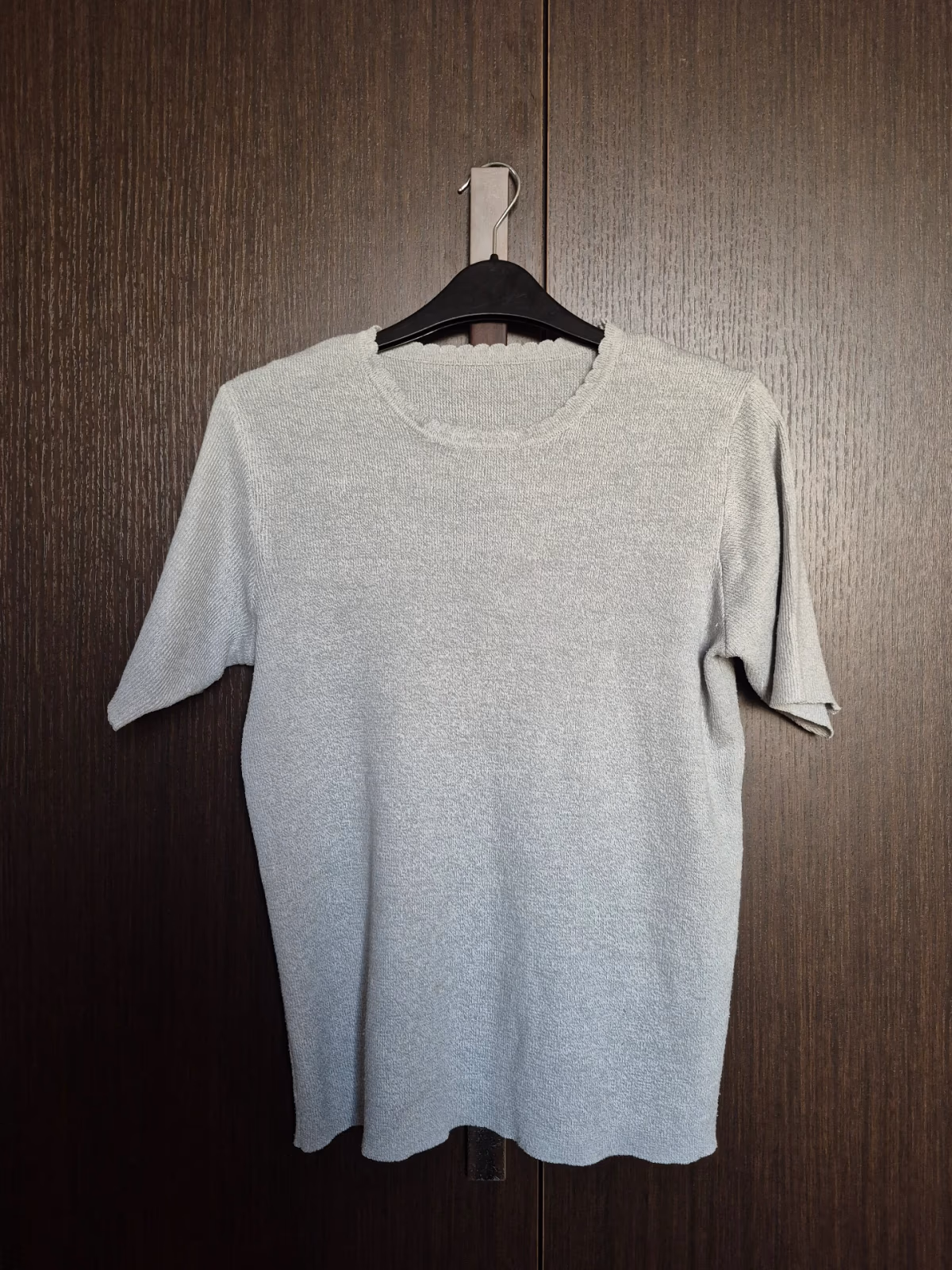 Vintage Grey Knit Short Sleeve T-shirt , photo 3