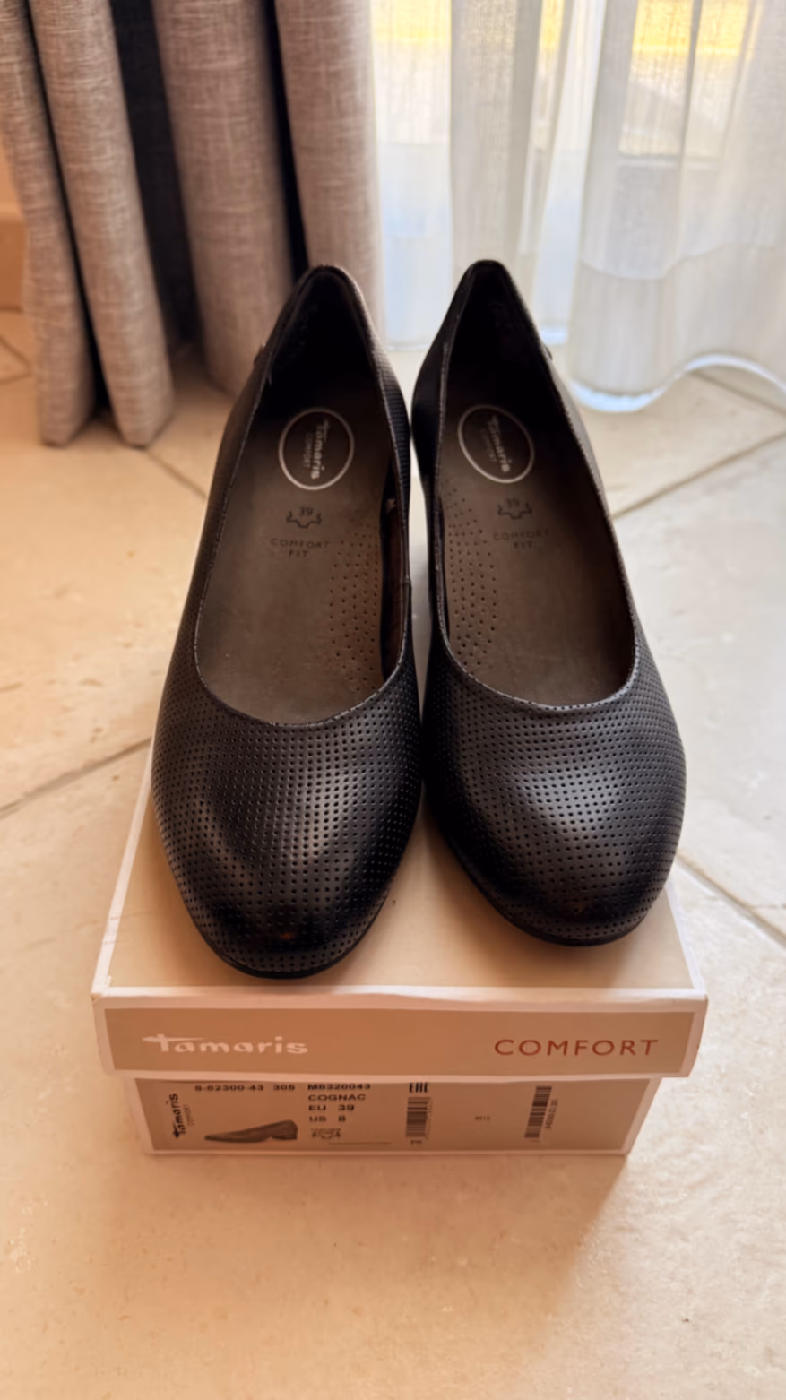 Tamaris Black Leather Pumps for Wide Fit, photo 3