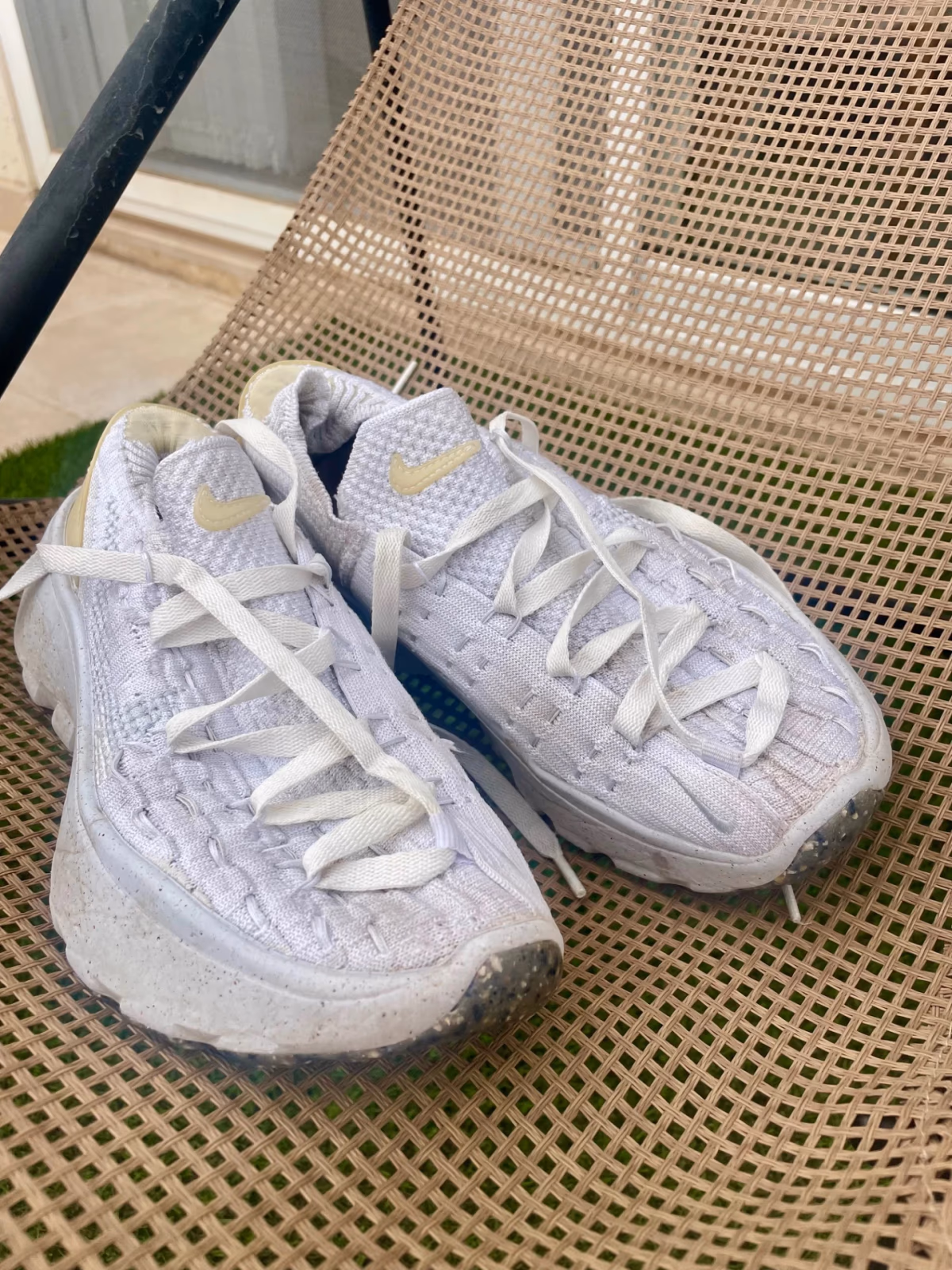 Nike White Knit Platform Trainers, photo 5
