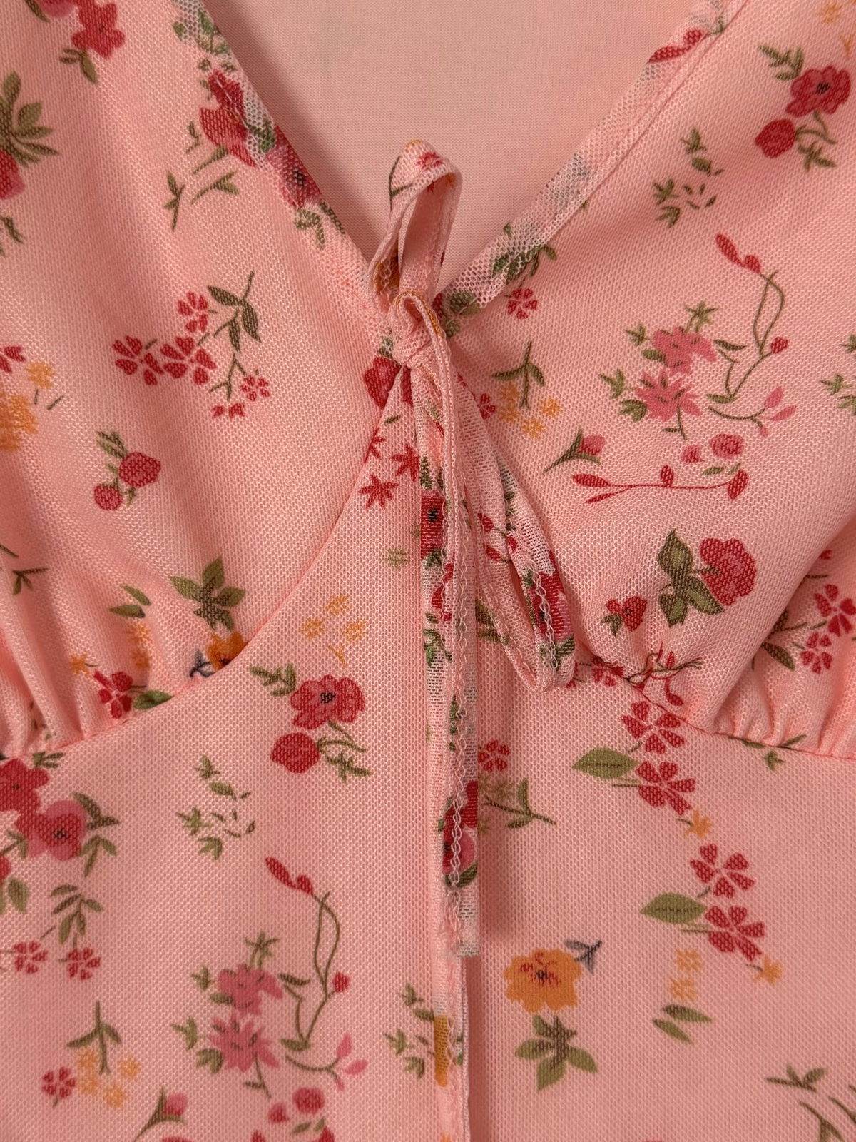 Pink Floral Mesh Mini Dress, photo 4