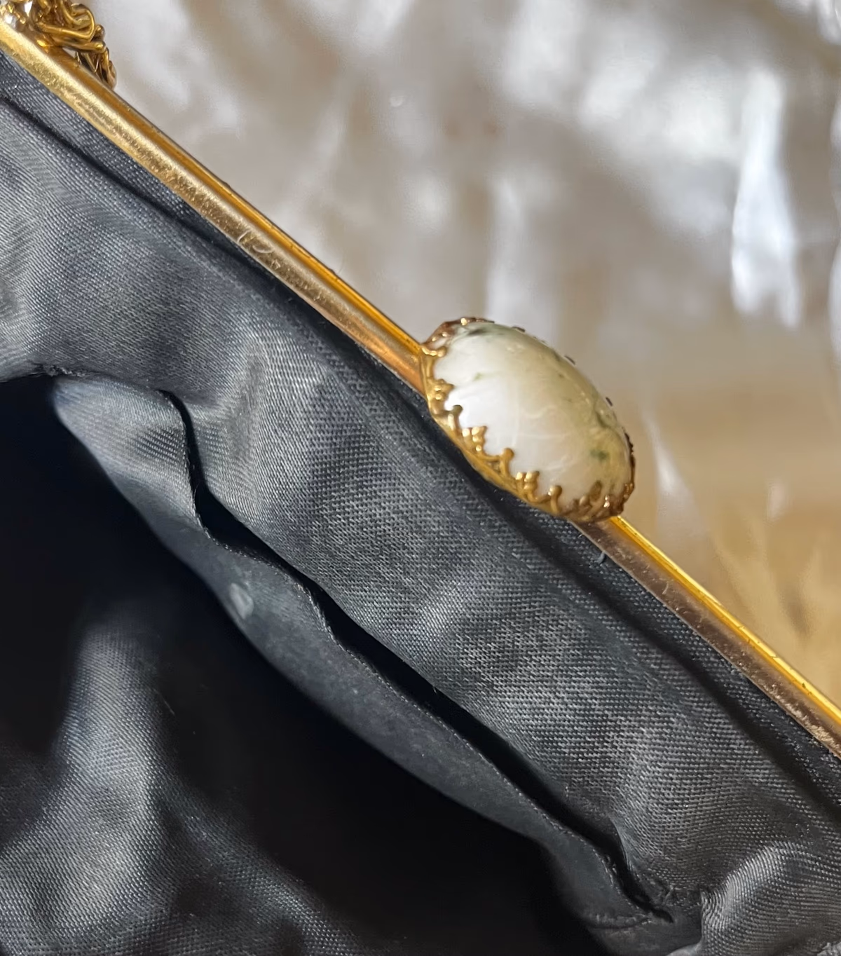 Vintage Black Satin Evening Bag, photo 4